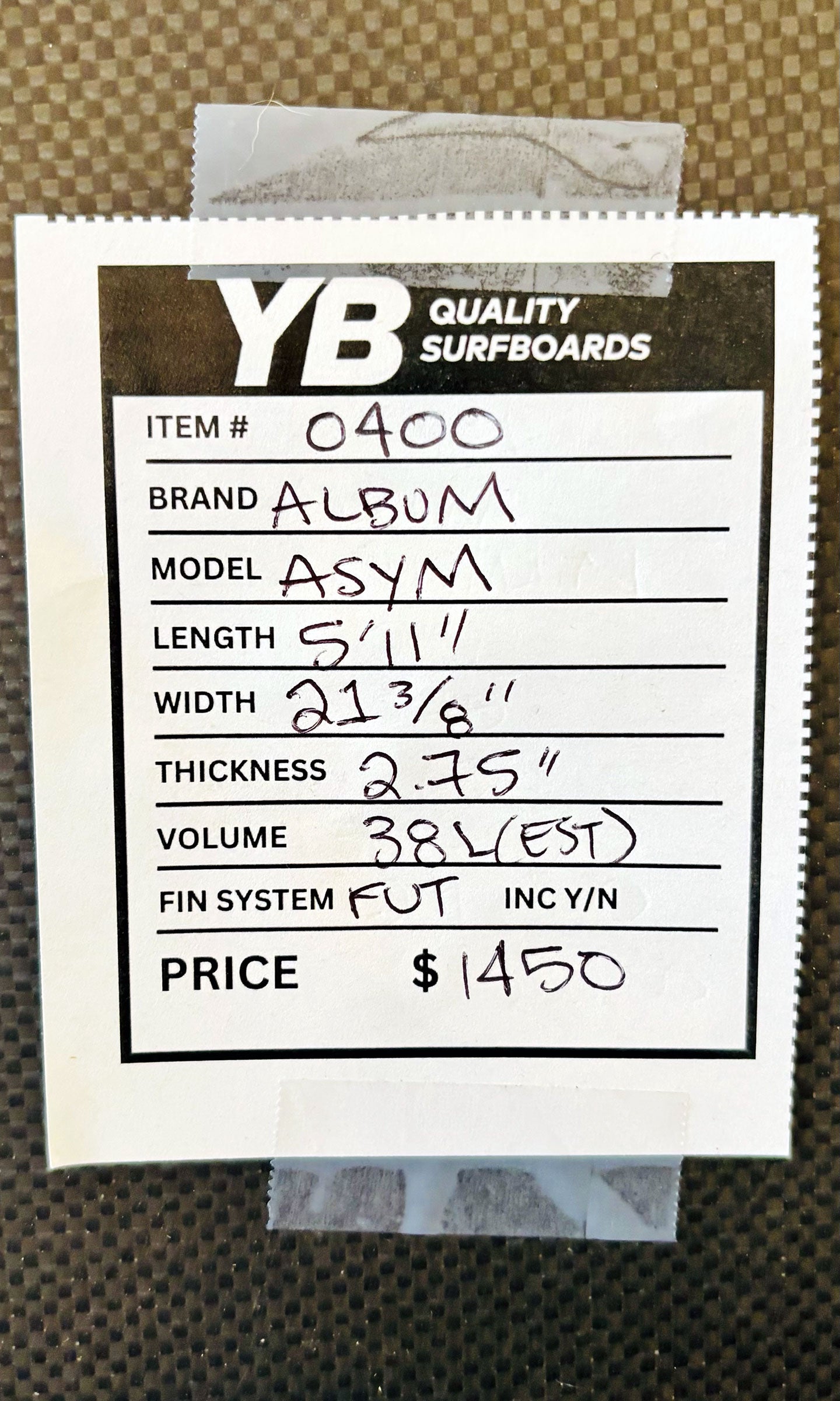 Album 5'11" 38L Dark Arts Asym