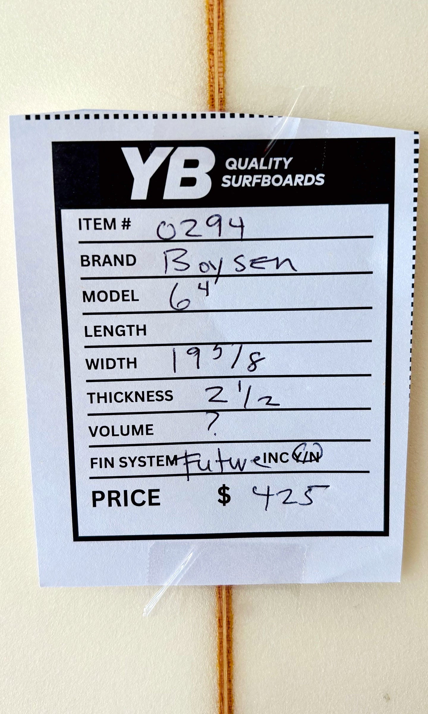 Steve Boysen 6'4" Surfboard