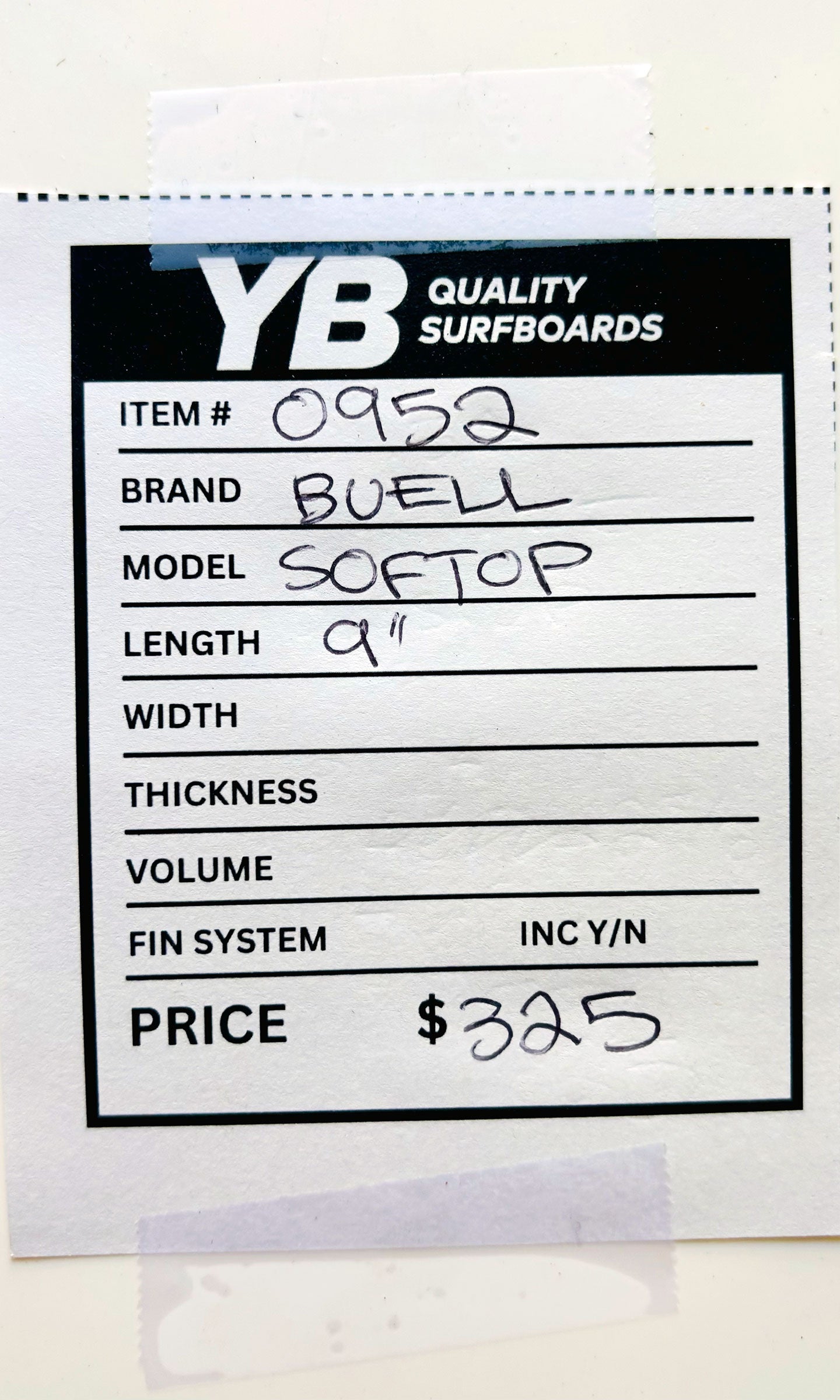 Buell 9'0" Soft Top Used Longboard