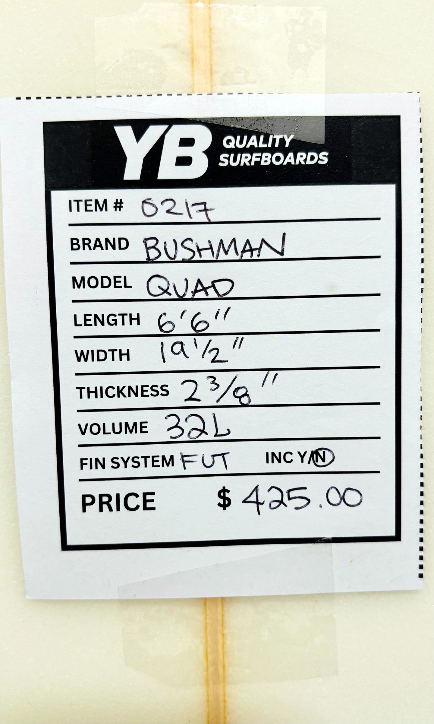 Bushman 6'6" 32L Quad