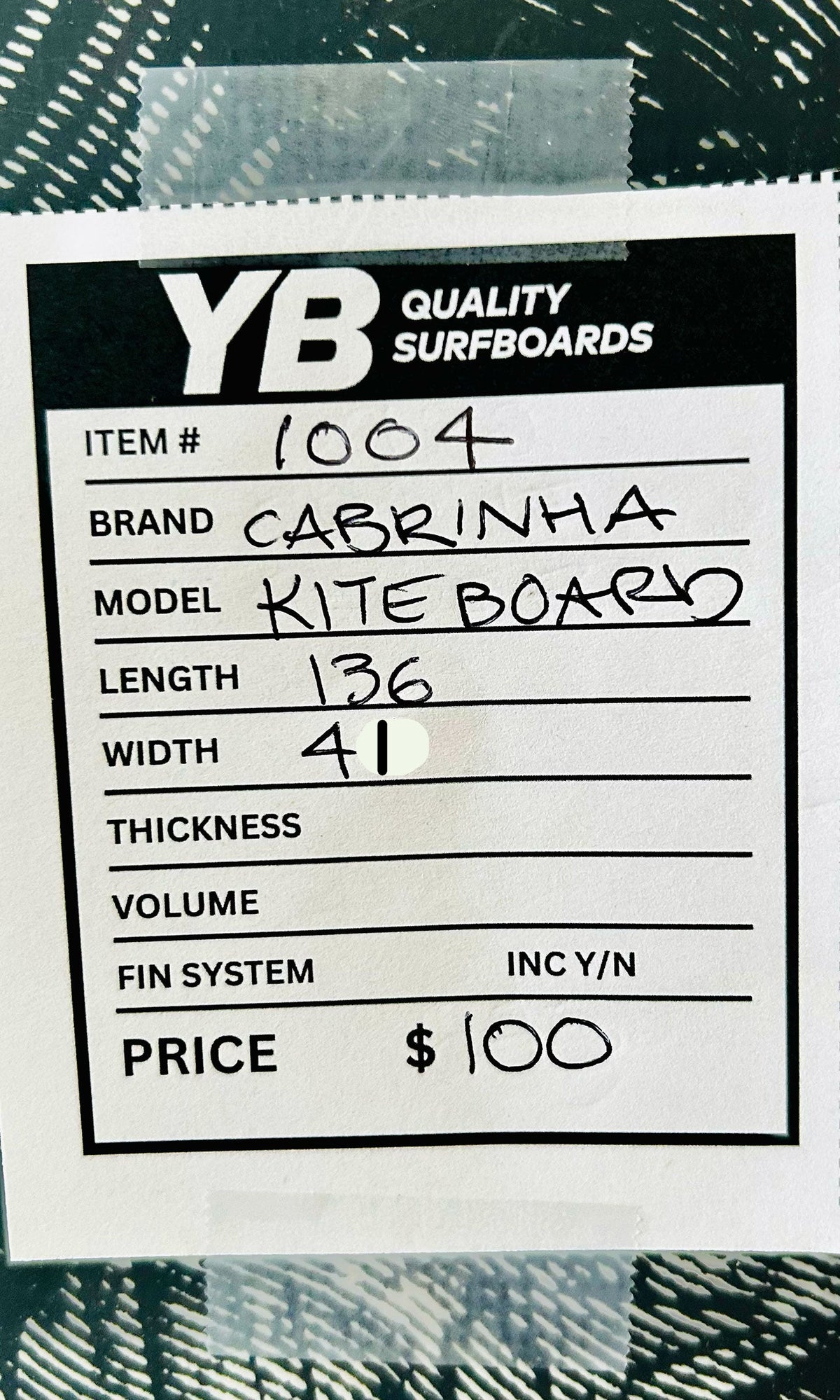 Cabrinha 136cm Spectrum Twin Tip Used Kiteboard
