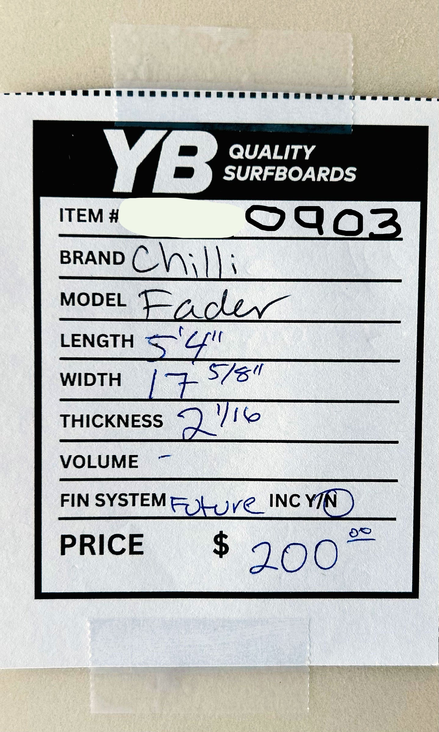 Chili 5'4" Fader Used Surfboard