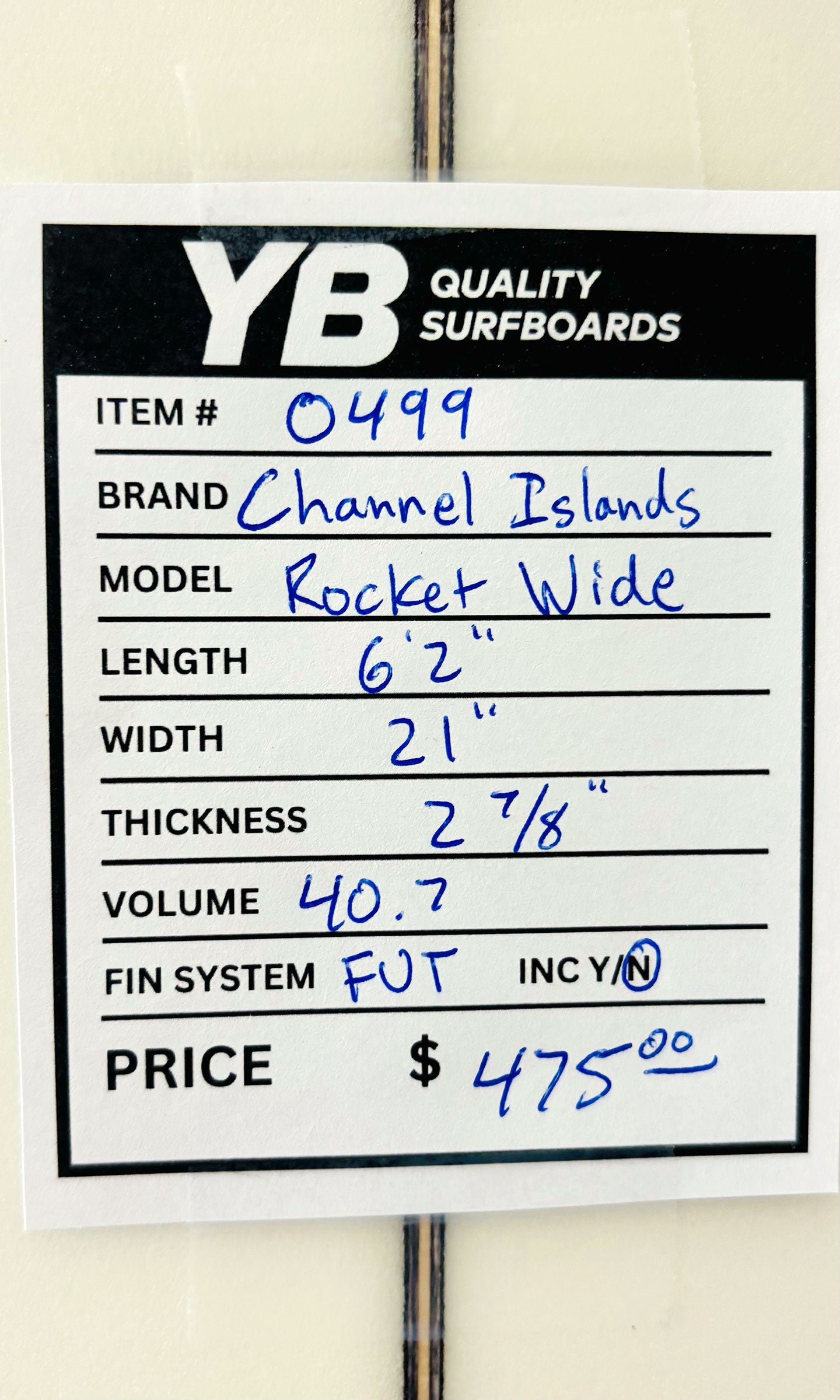 Channel Islands 6'2" 40.7L Rocket Wide Surfboard