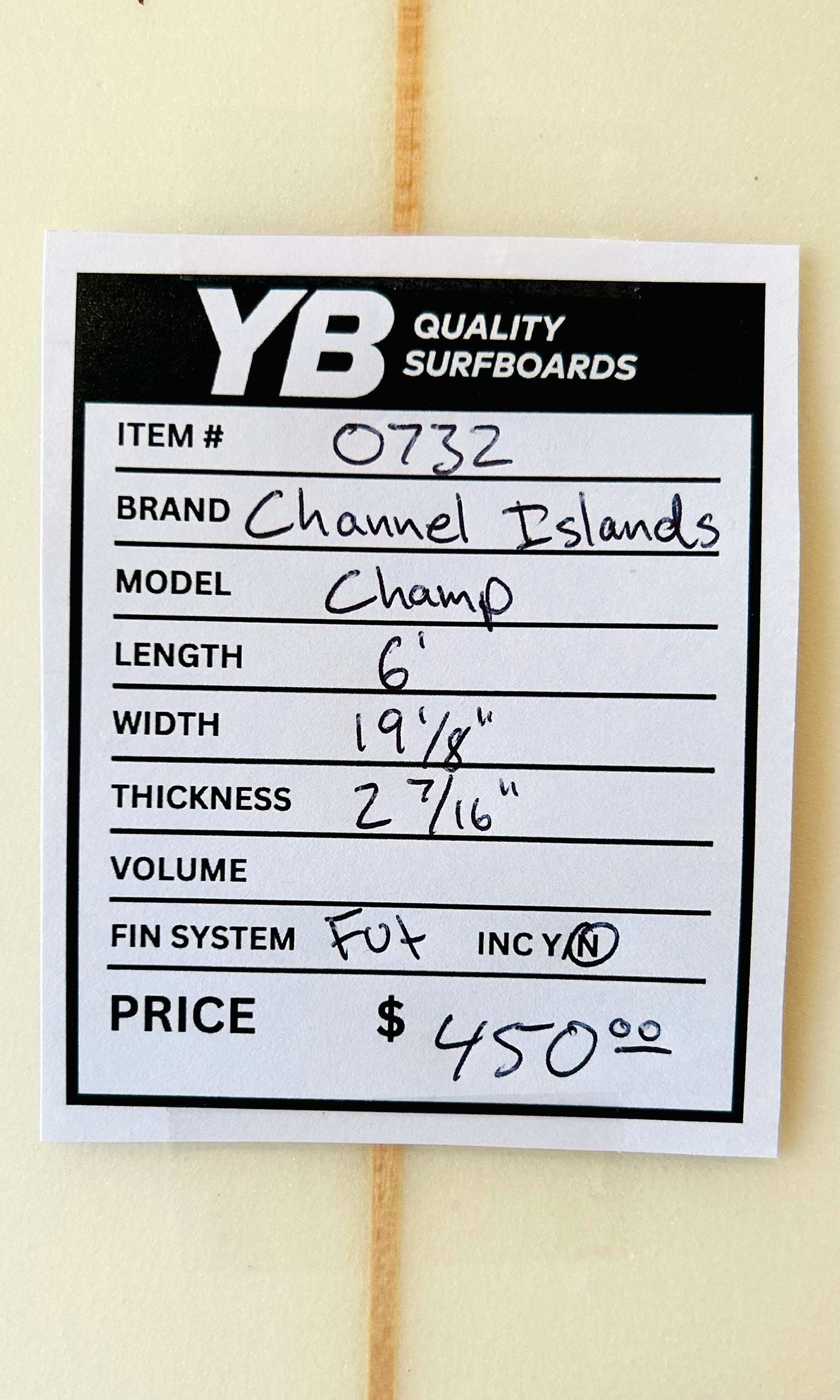 Channel Islands 6'0" Champ Used Surfboard