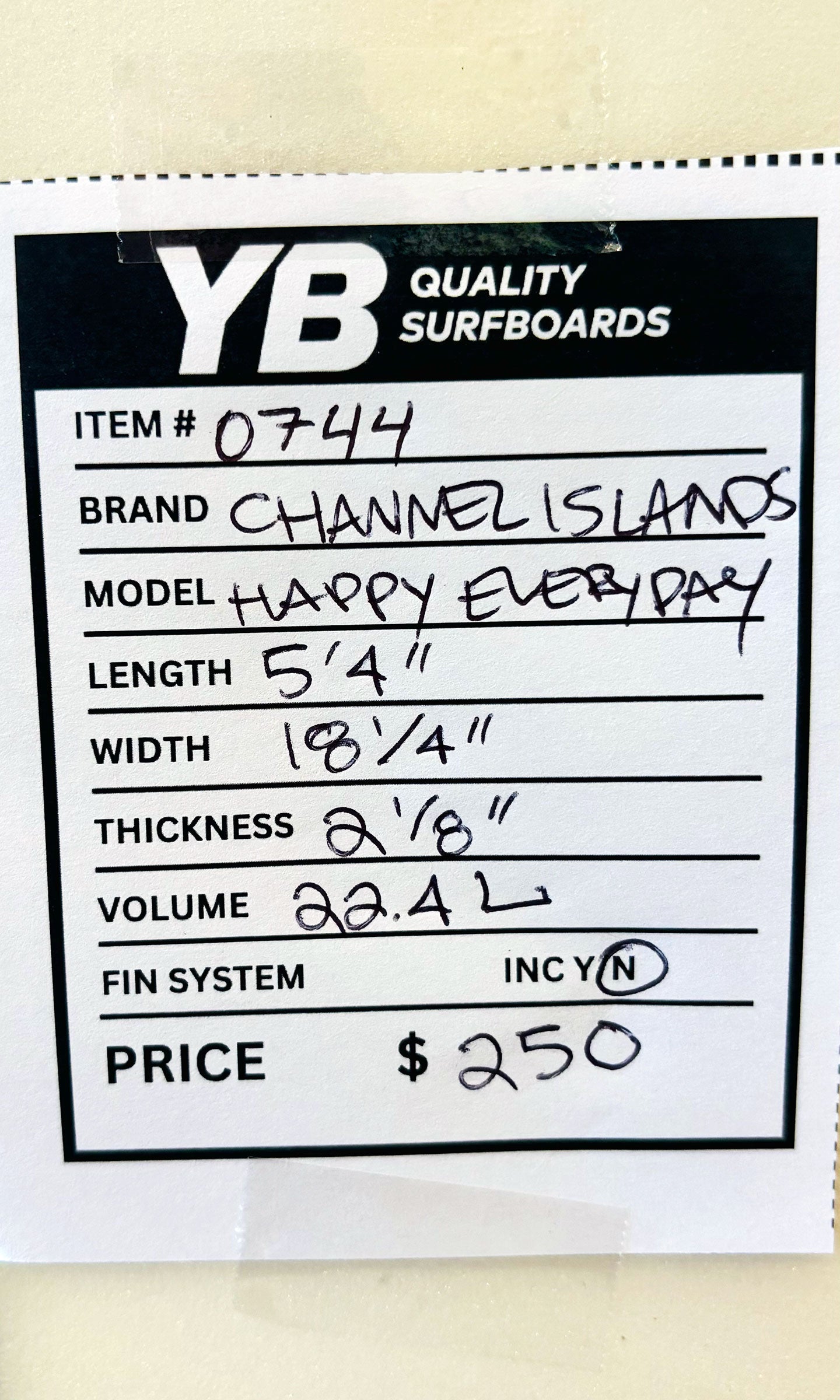 Channel Islands 5'4" 22.4L Happy Everyday Used Surfboard
