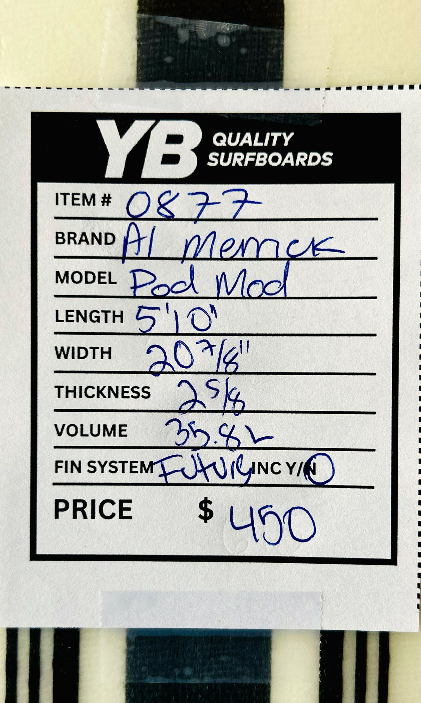 Channel Islands 5'10" 35.8L Pod Mod Used Surfboard.