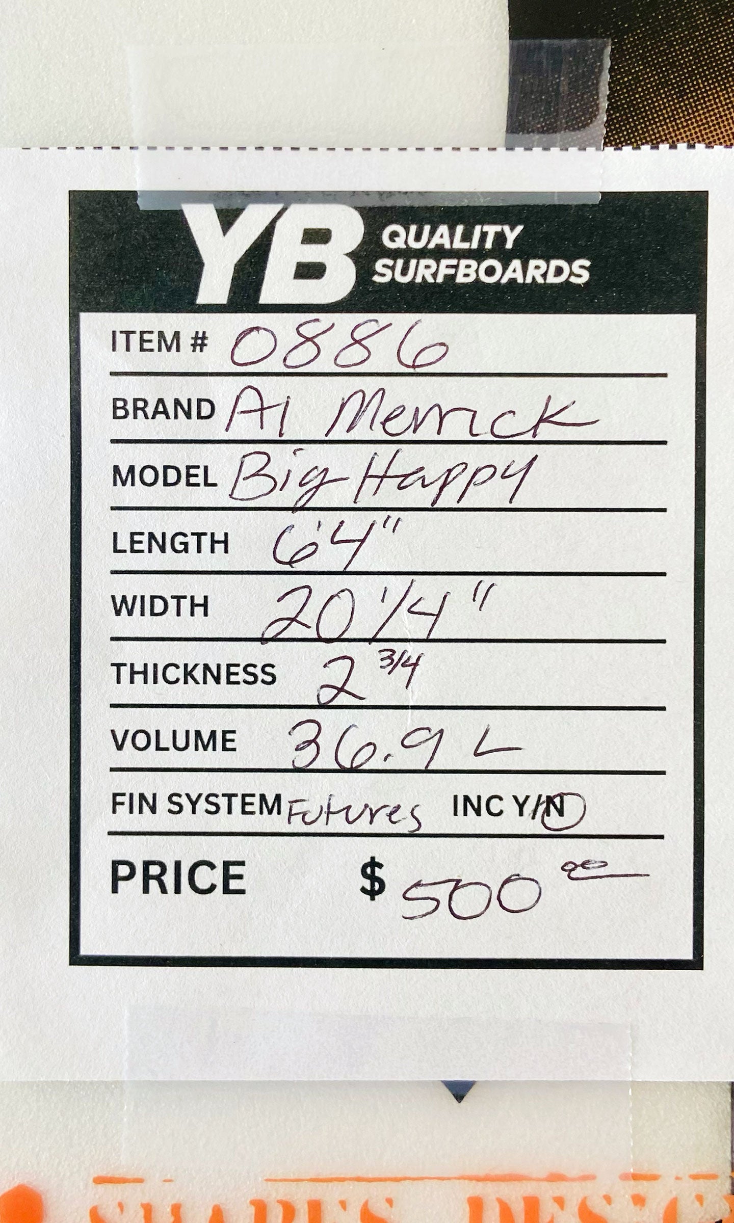Channel Islands 6'4" 37L Big Happy Used Surfboard