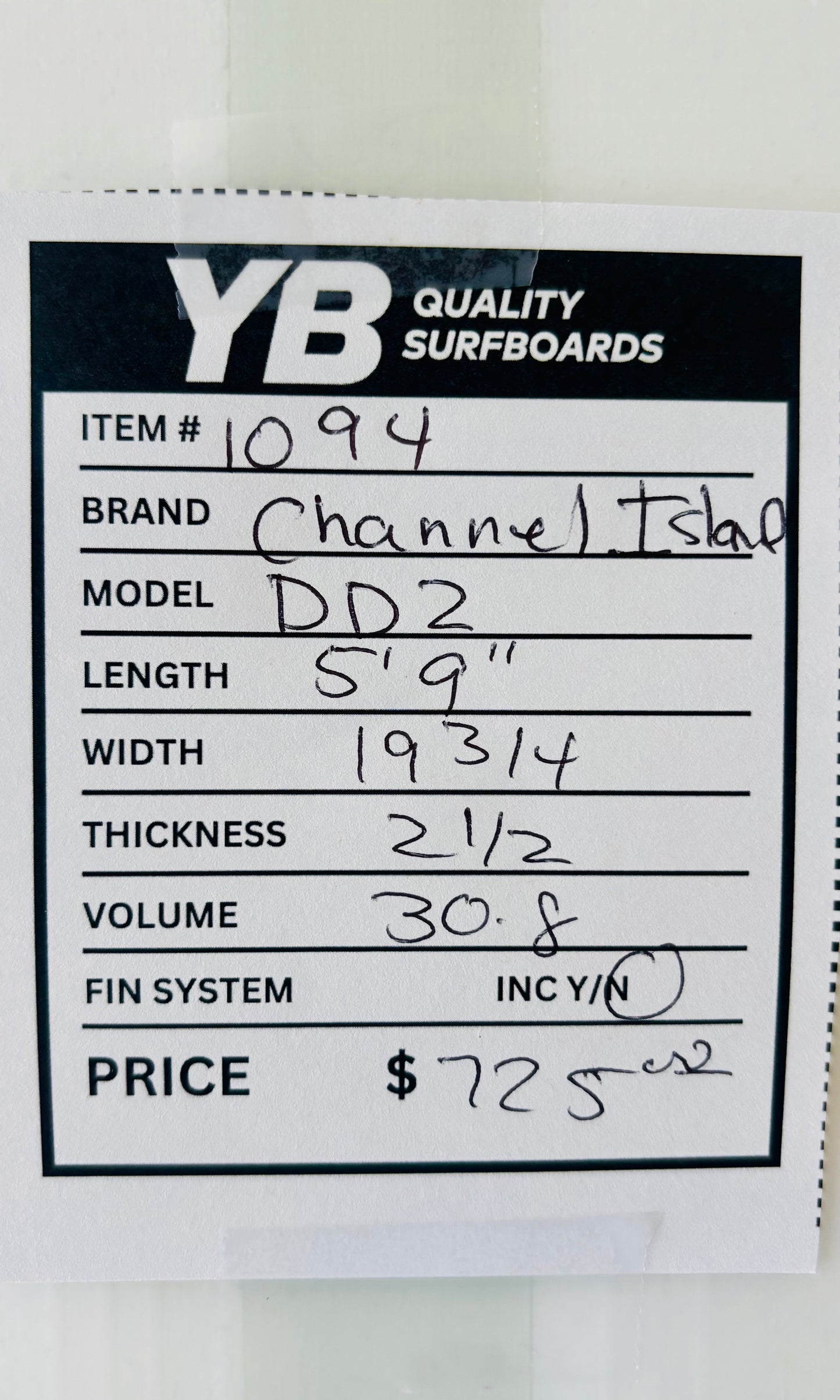Channel Islands 5'9" 30.8L DD2 Used Surfboard