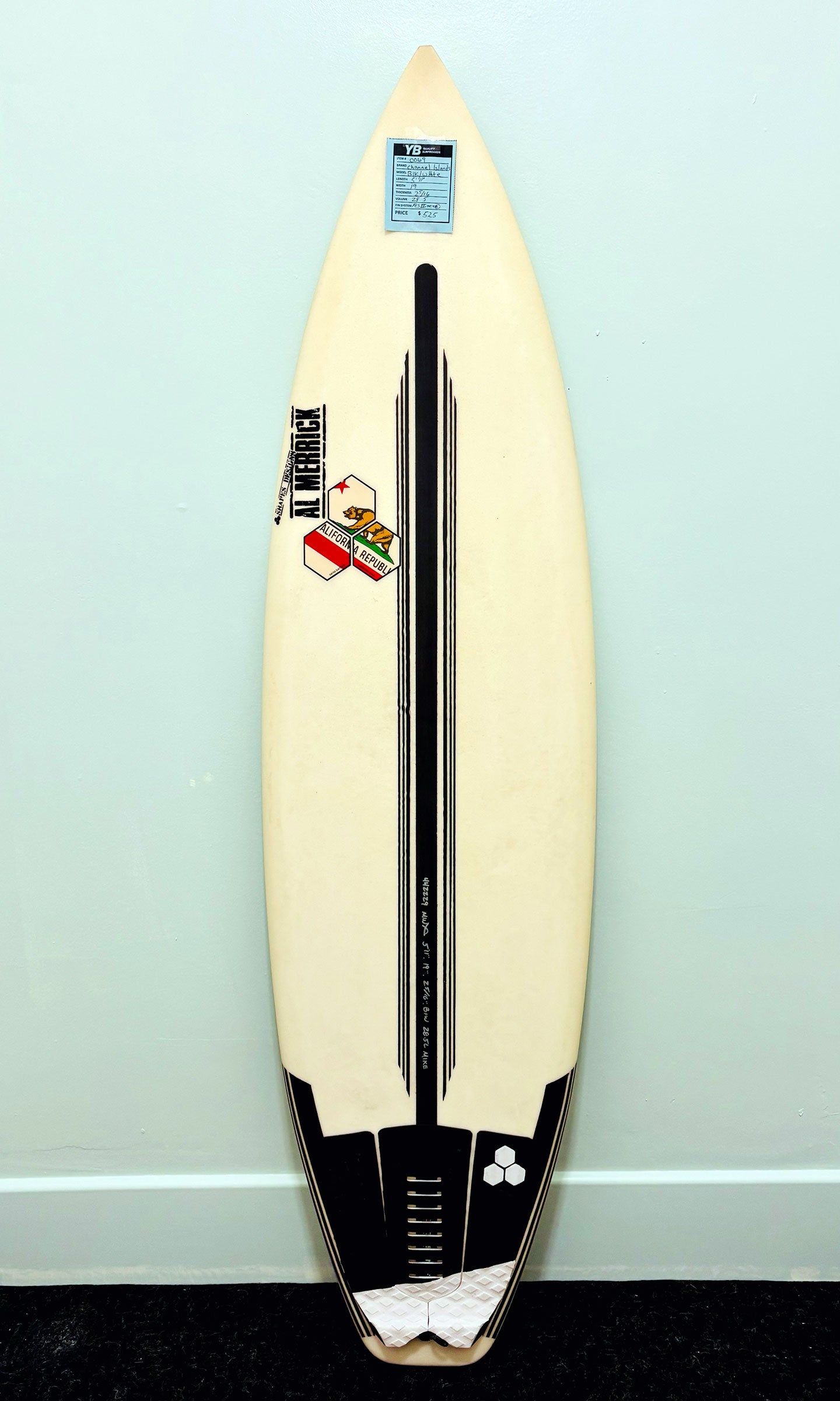 Channel Islands 5'11" 28.5L Black and White