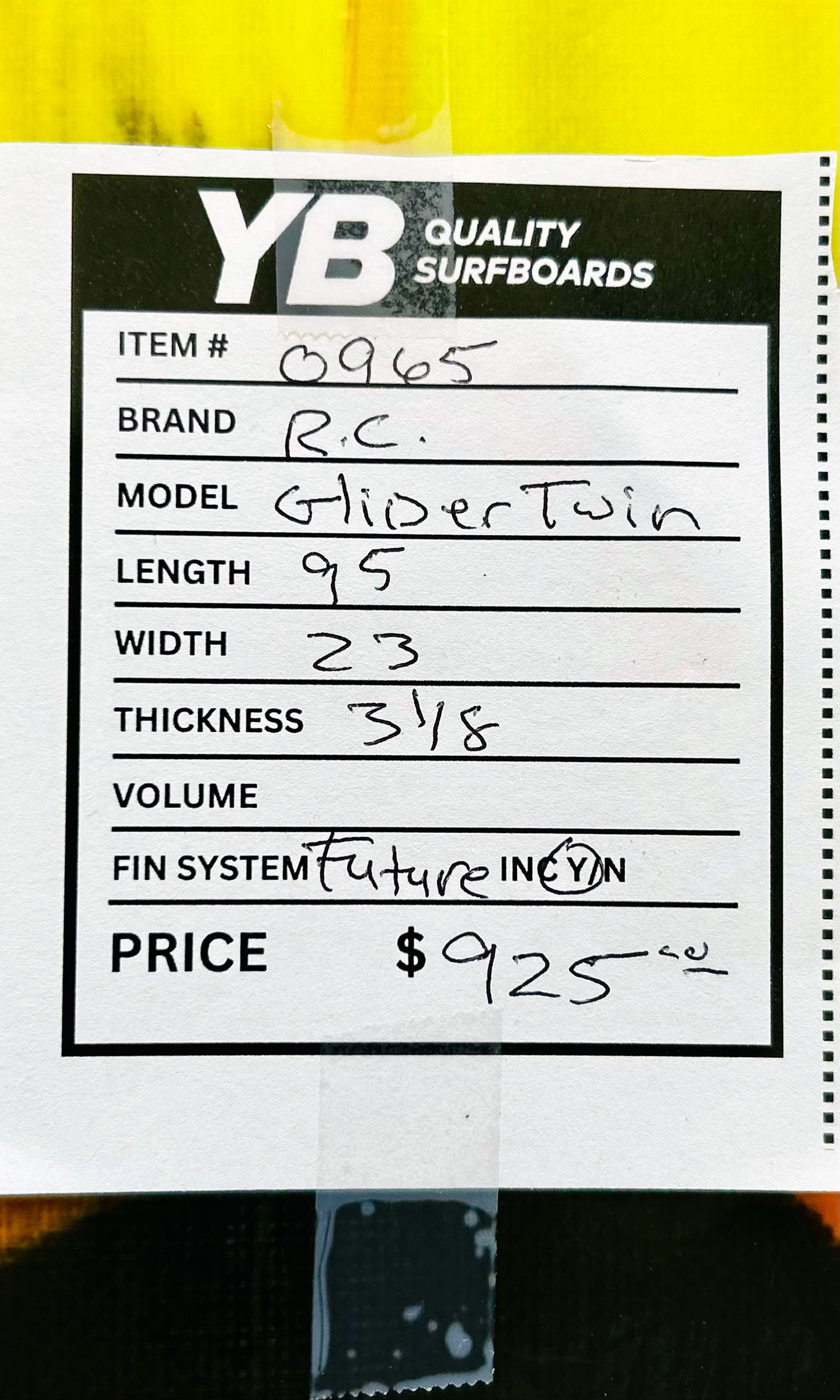 Randy Cone 9'5" Glider Twin Used Longboard