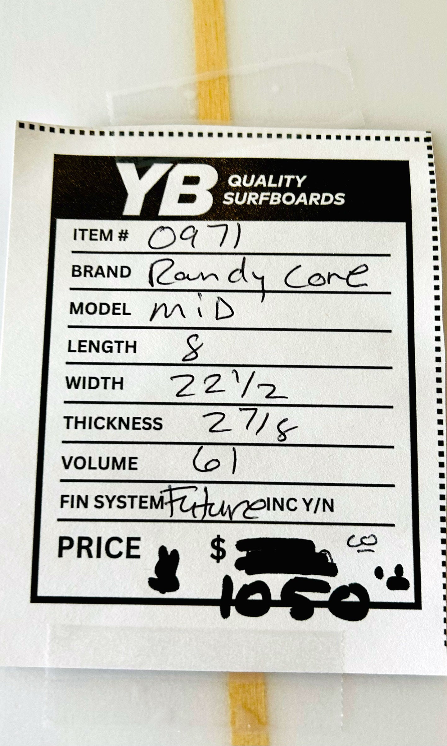 Randy Cone 8'0" 61L Mid Length New Surfboard