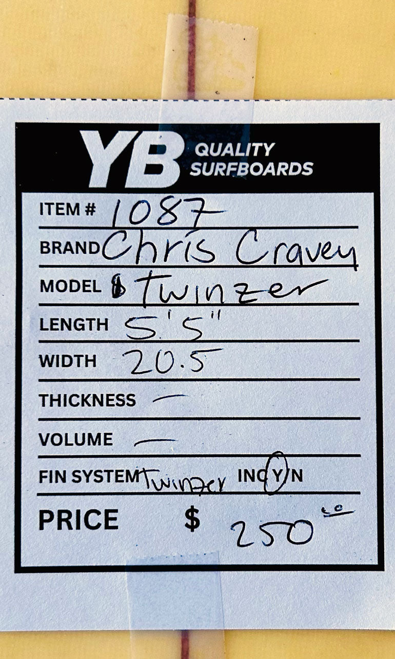 Chris Cravey 5'5" Twinzer Used Surfboard