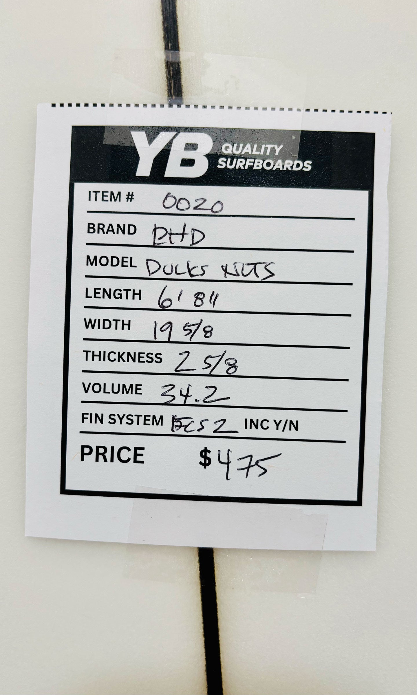 DHD 6'8" 34.2L Ducks Nuts