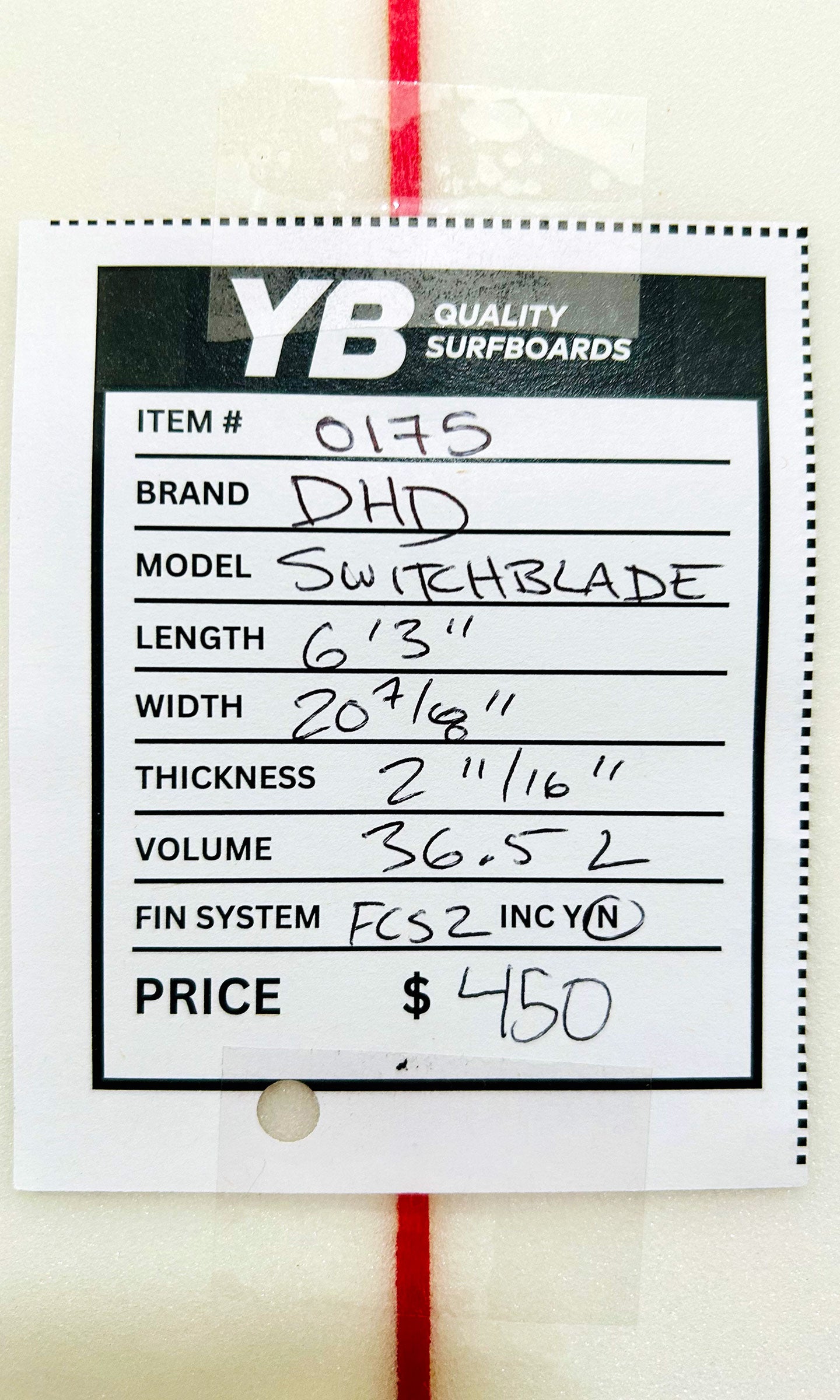 DHD 6'3" 36.5L Switchblade