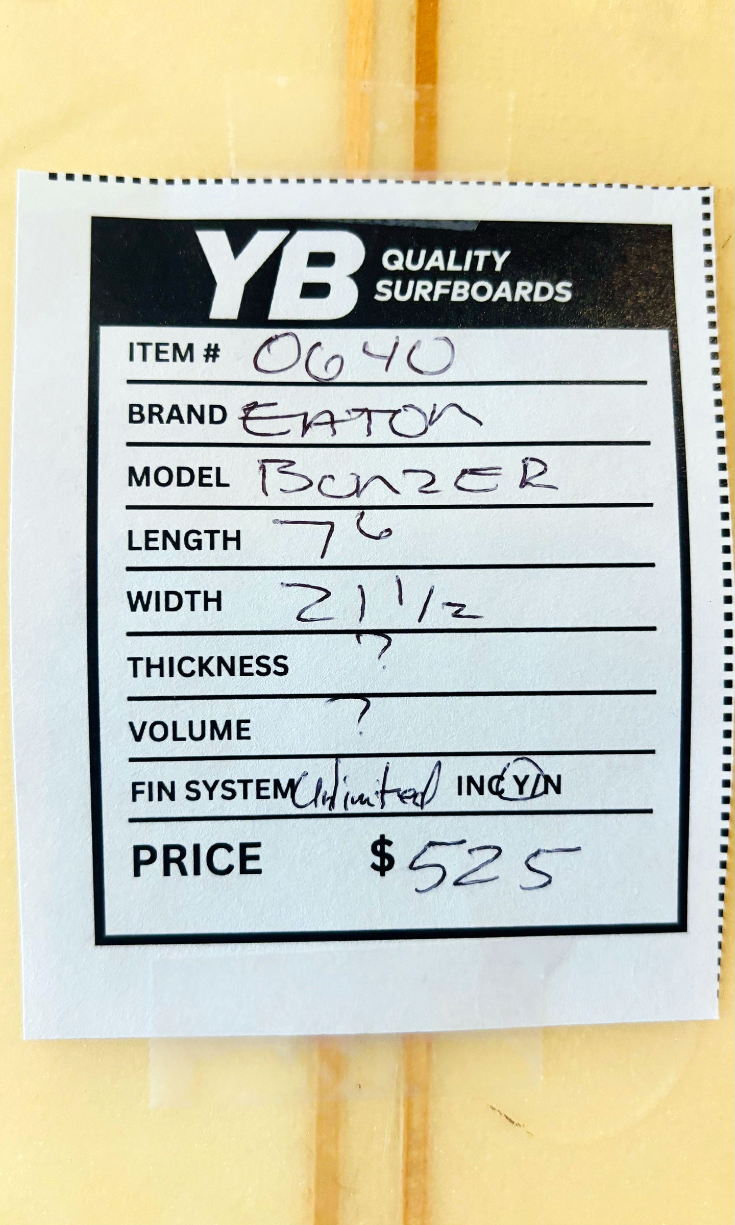 Eaton 7'6" Bonzer Surfboard