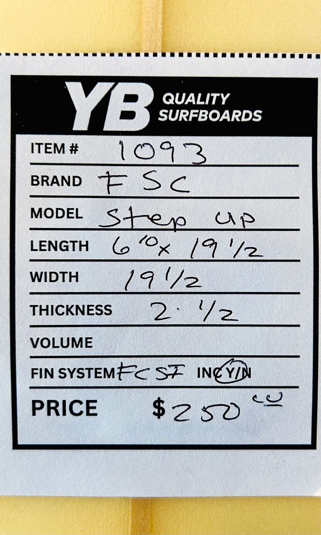 FSC 6'10" Step Up Surfboard