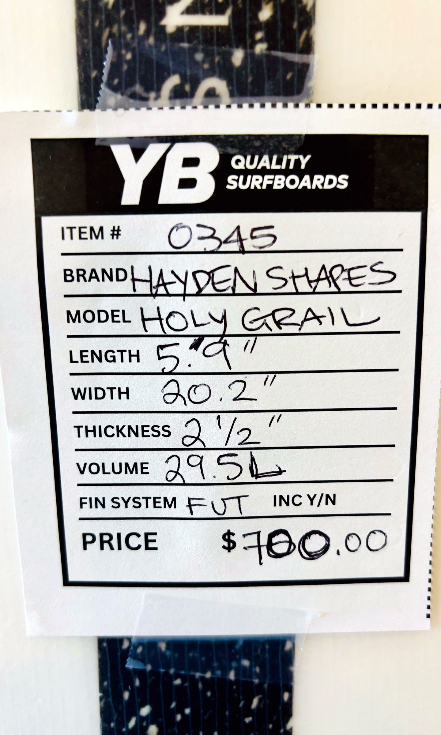 Hayden Shapes 5'9" 29.5L Holy Grail