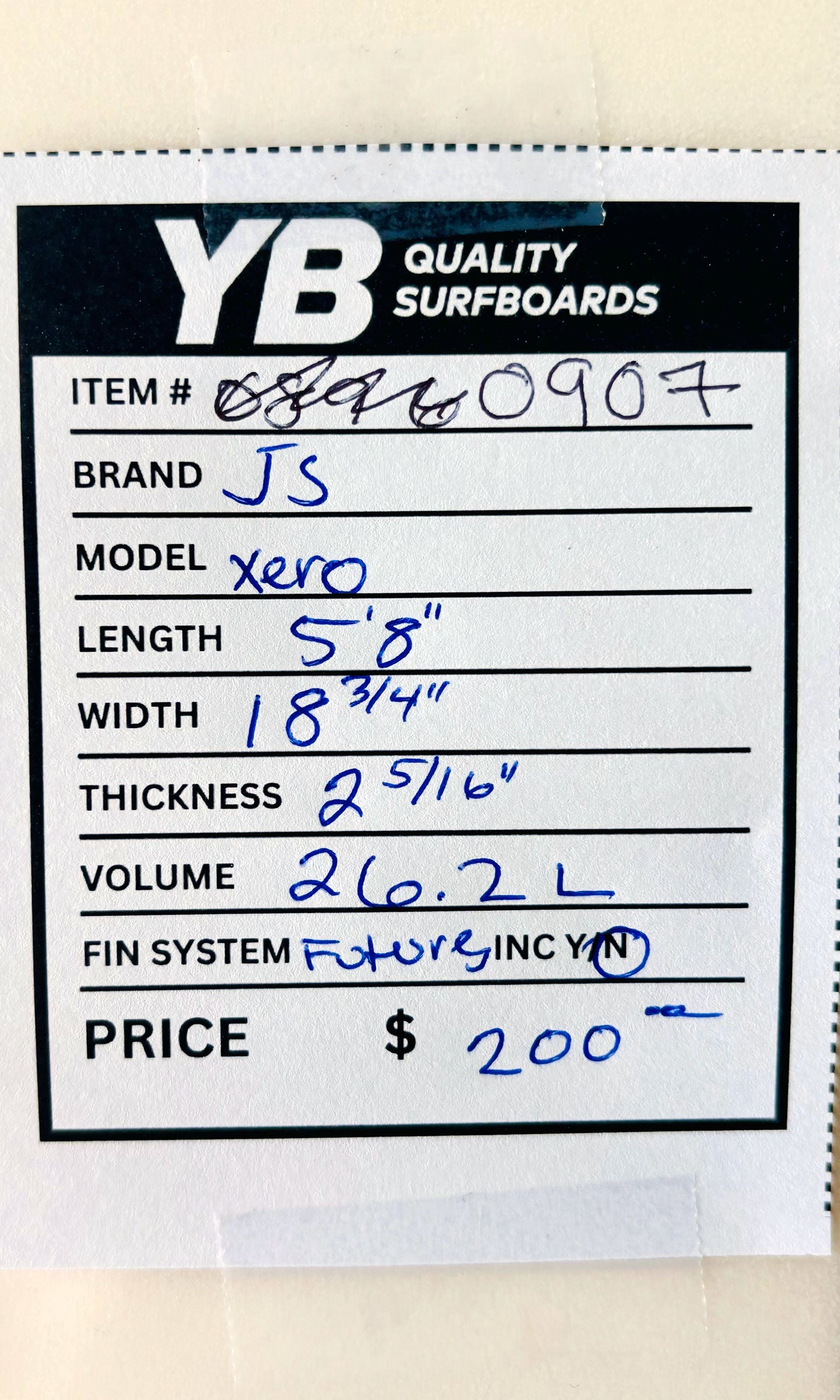 JS 5'8" 26.2L Xero Used Surfboard