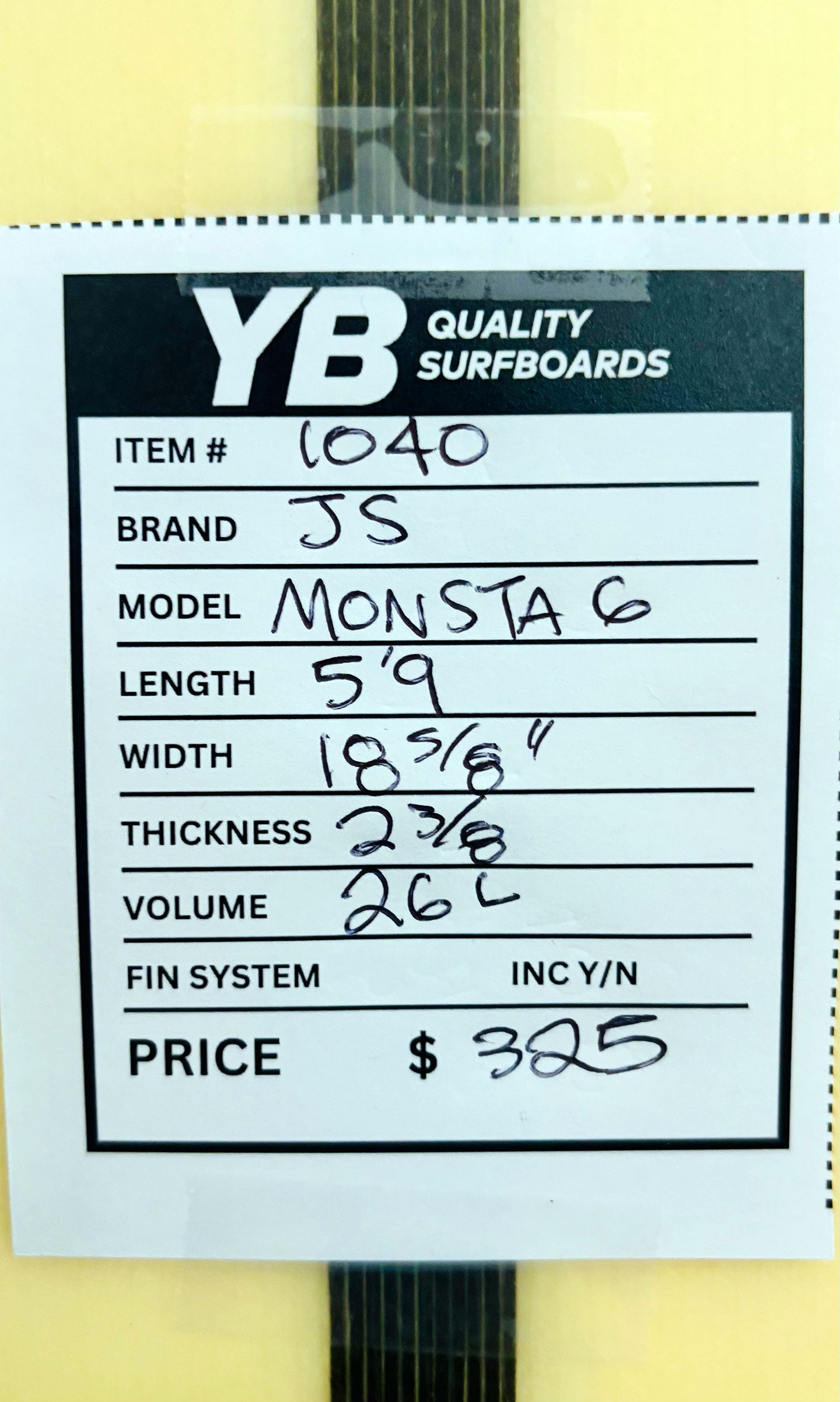 JS 5'9" 26L Monsta 6 Used Surfboard