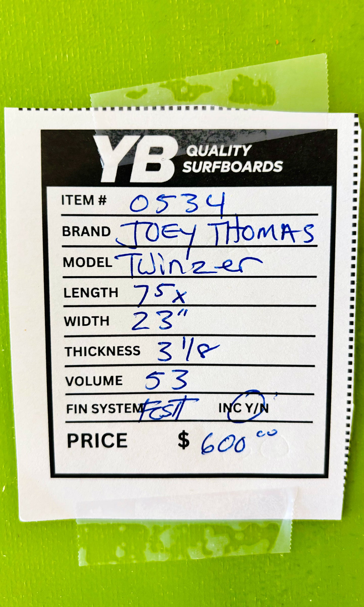 Joey Thomas 7'5" 53L Twinzer Surfboard
