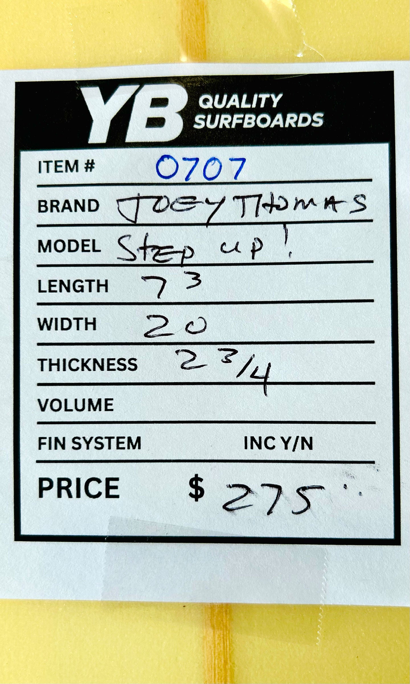 Joey Thomas 7'3" Step Up Used Surfboard