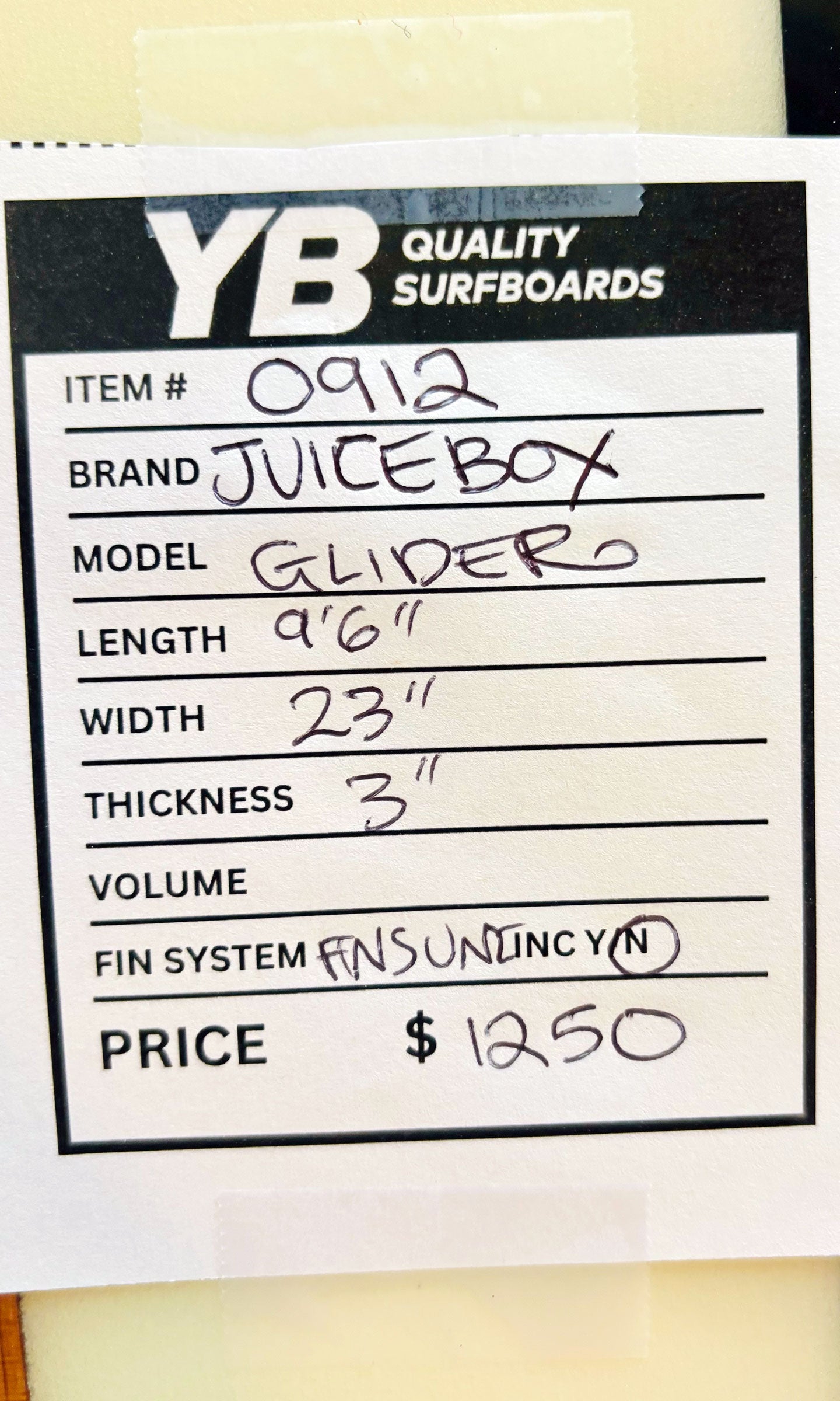 Juicebox 9'6" Glider New Longboard