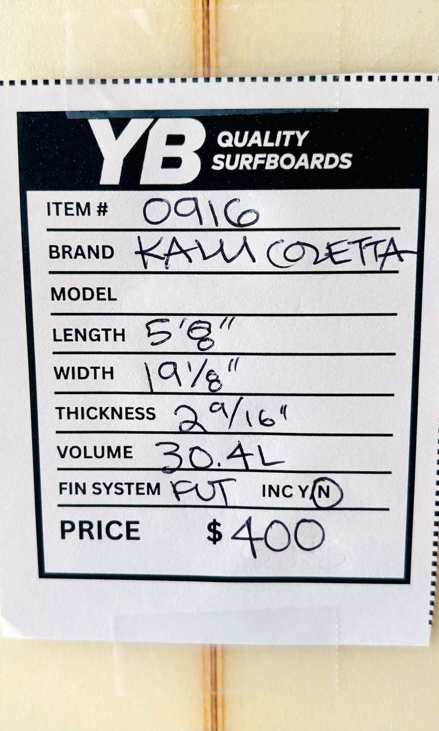 Kalu Coletta 5'8" 30.4L Used Surfboard