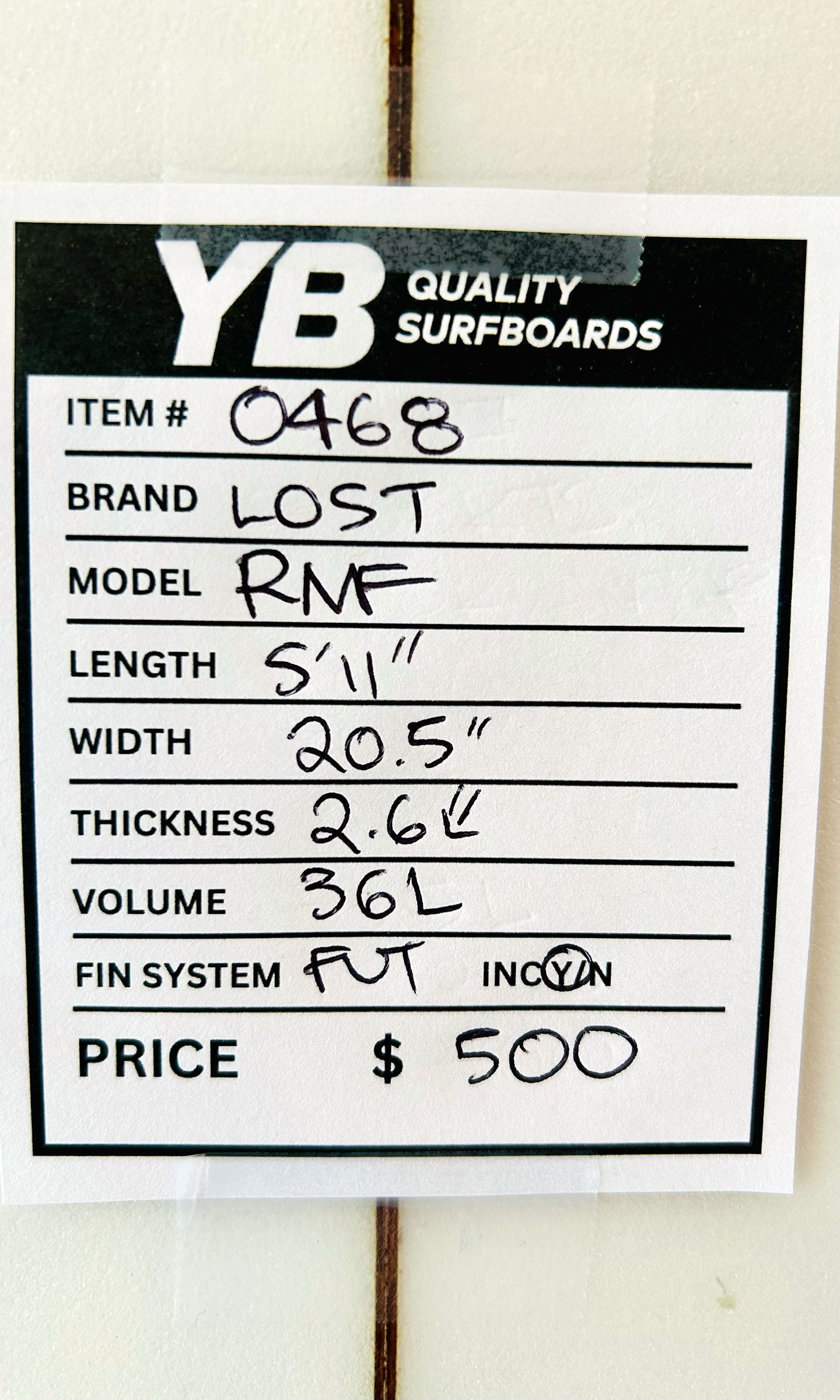Lost 5'11" 36L RNF Surfboard