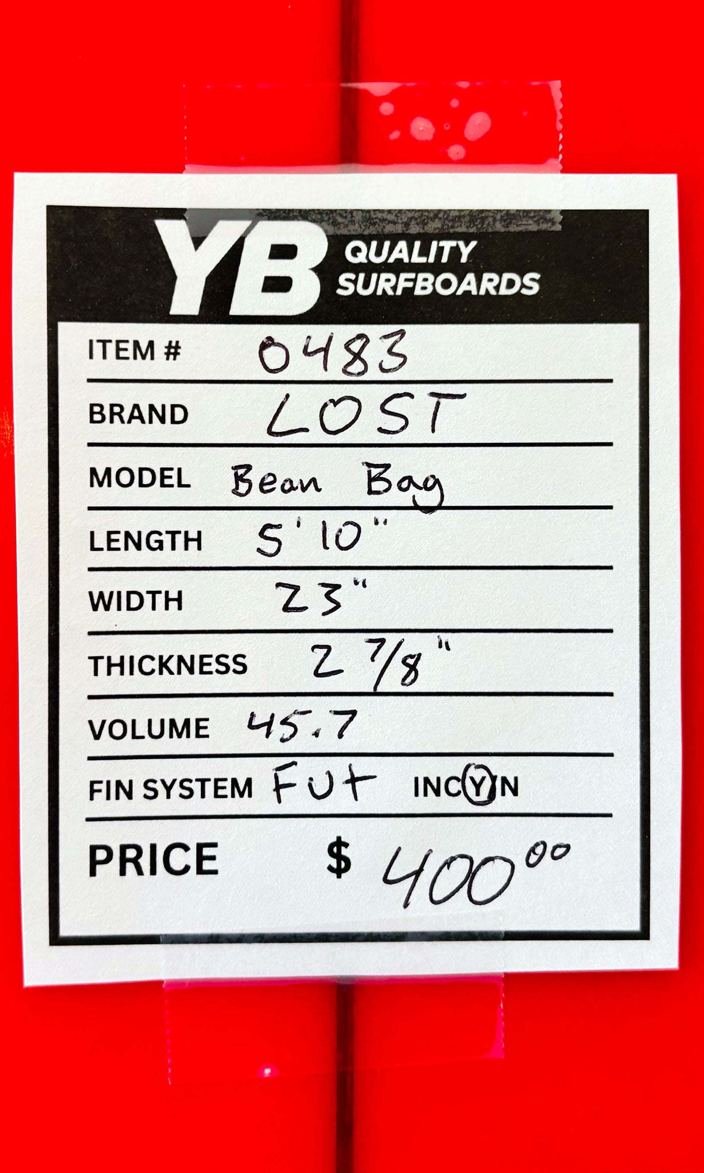 Lost 5'10" 45.7L Bean Bag Surfboard