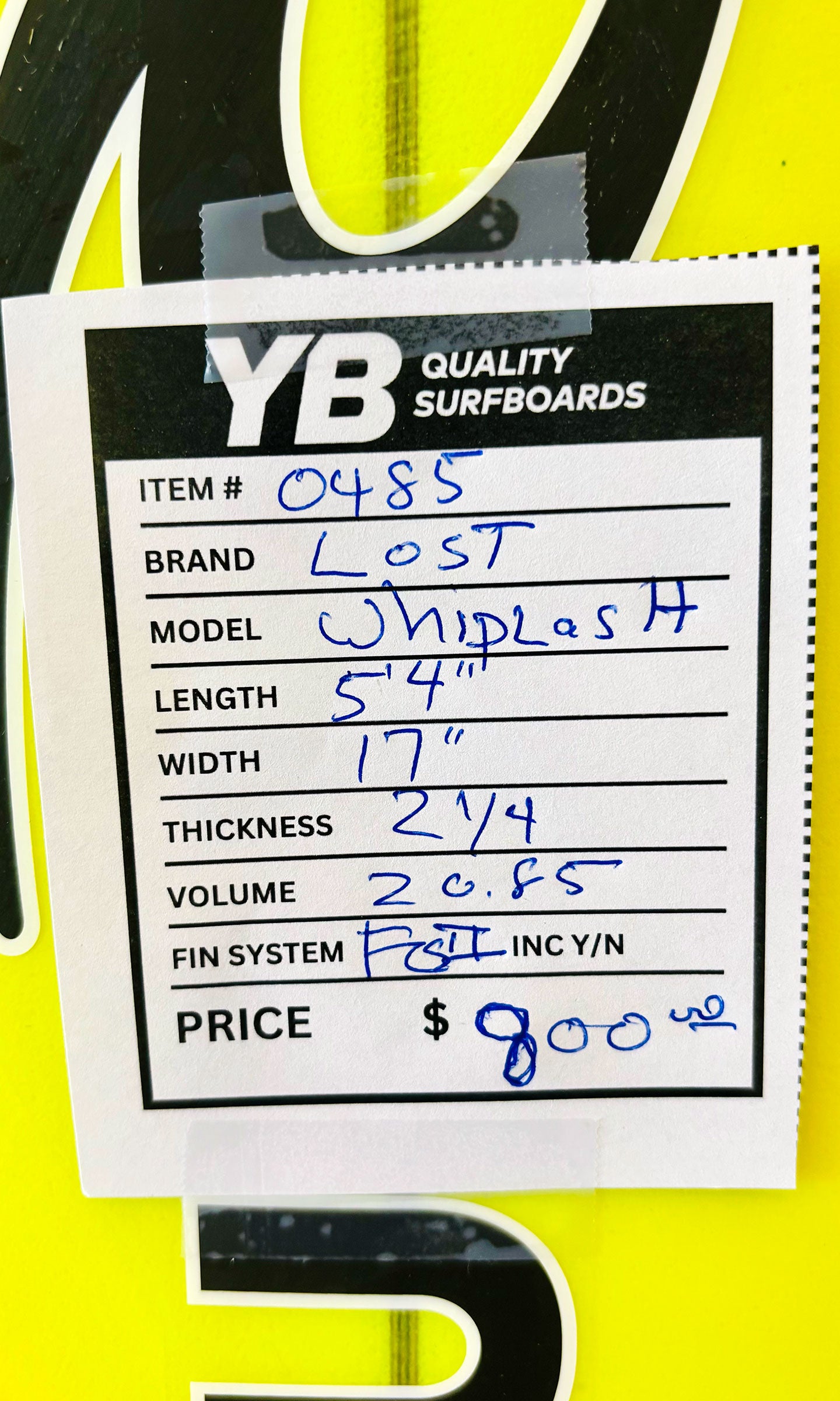 Lost 5'4" 20.85L Whiplash Surfboard