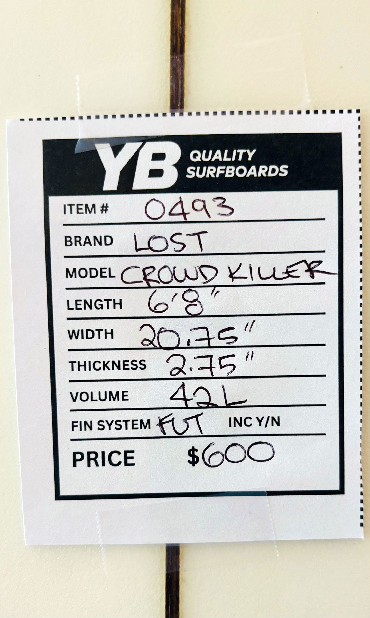 Lost 6'8" 42L Crowd Killer Surfboard