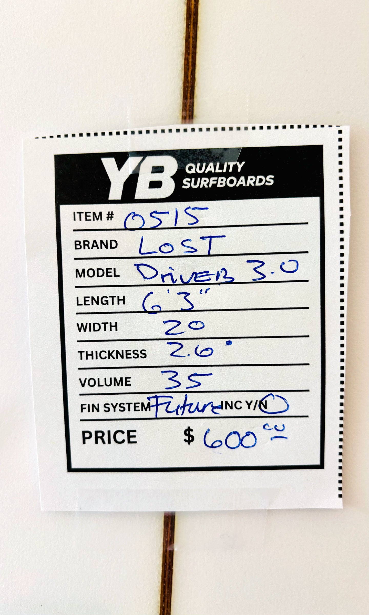 Lost 6'3" 35L Driver 3.0 Surfboard