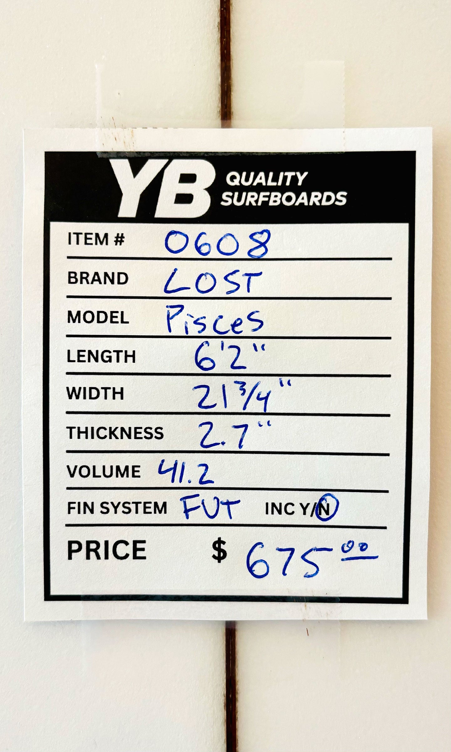 Lost 6'2" 41.2L Pisces Surfboard