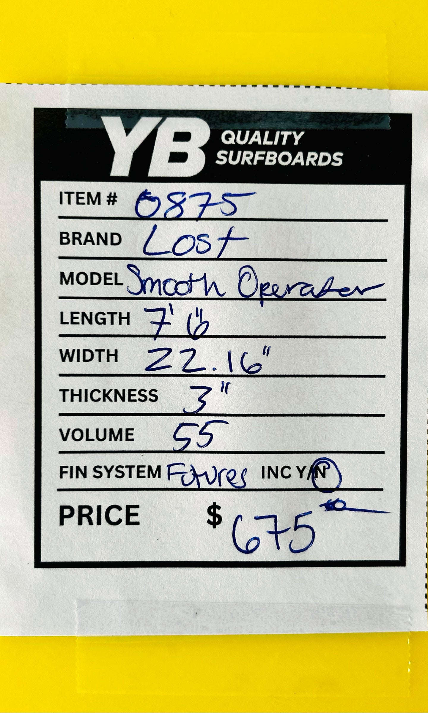 Lost 7'6" 55L Smooth Operator Used Surfboard