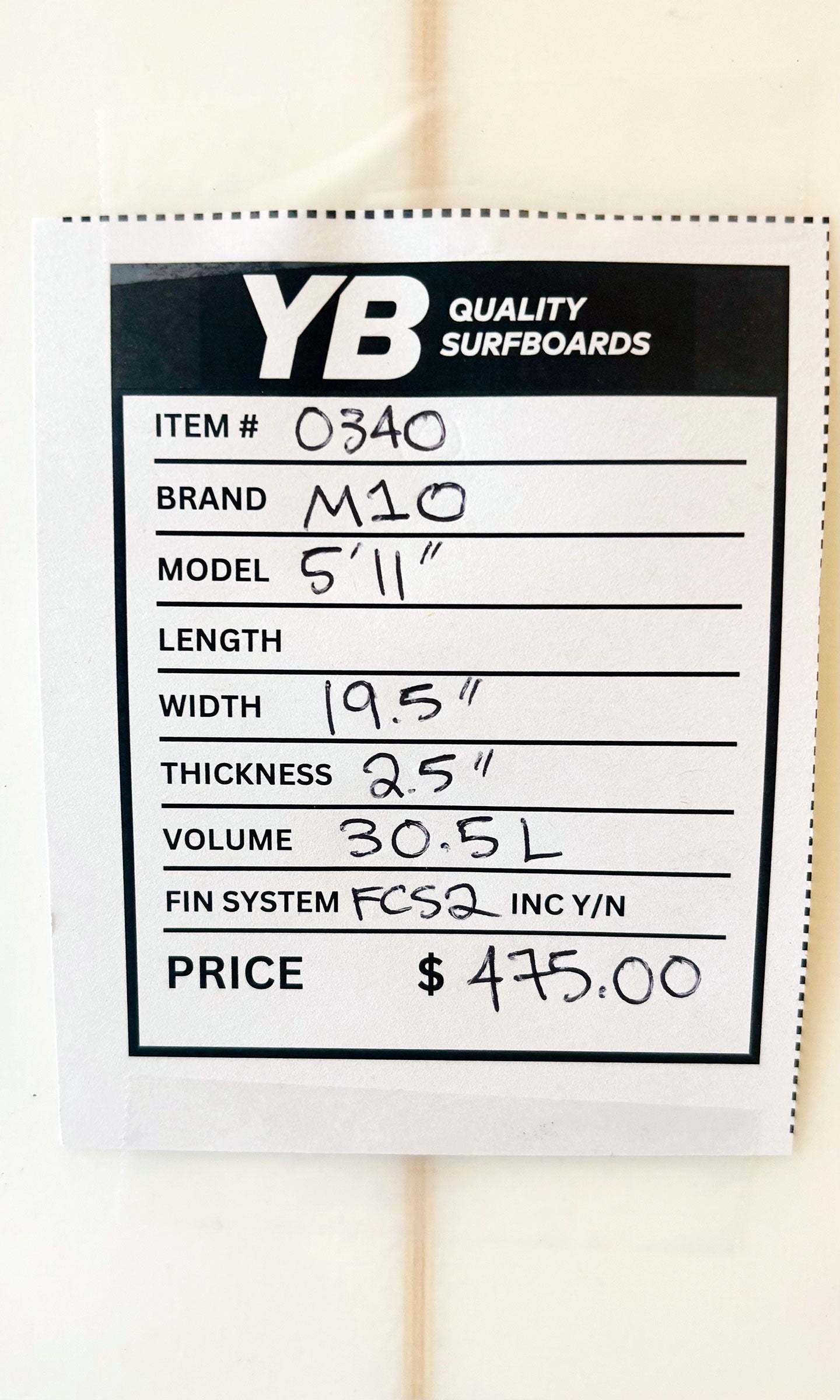 M10 5'11" 30.5L by Randy Bonds
