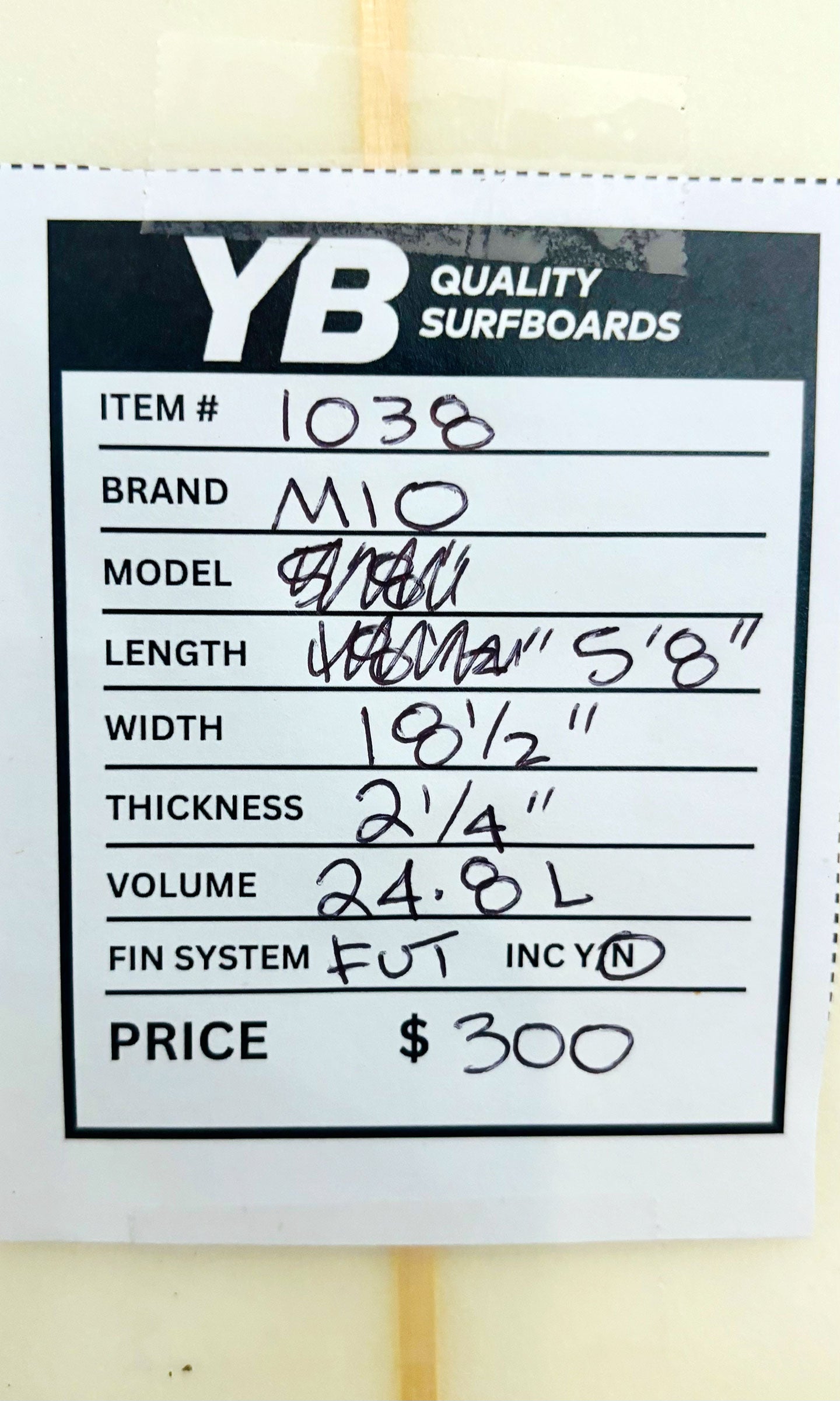 M10 5'8" 24.8L Used Surfboard