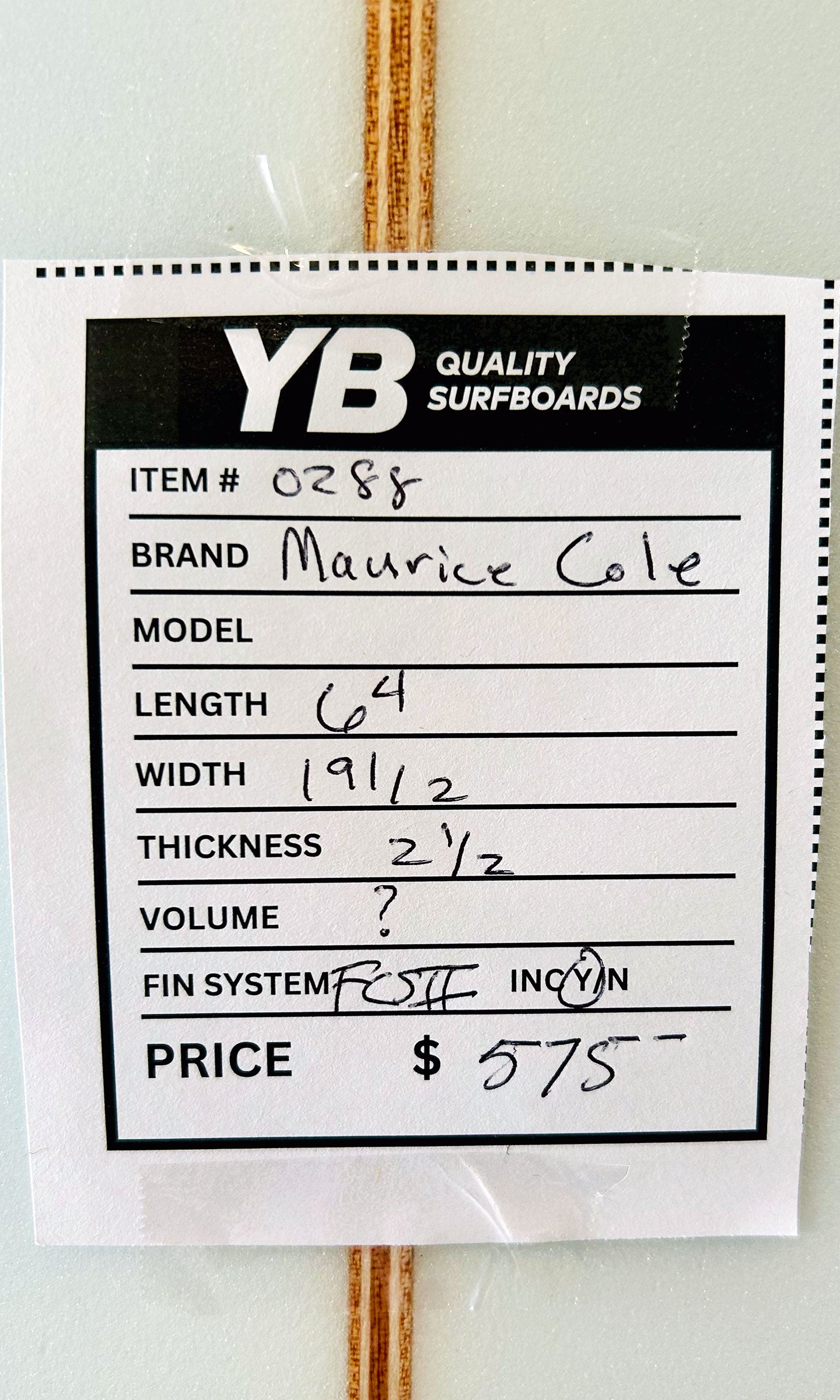 Maurice Cole 6'4" Reverse Vee