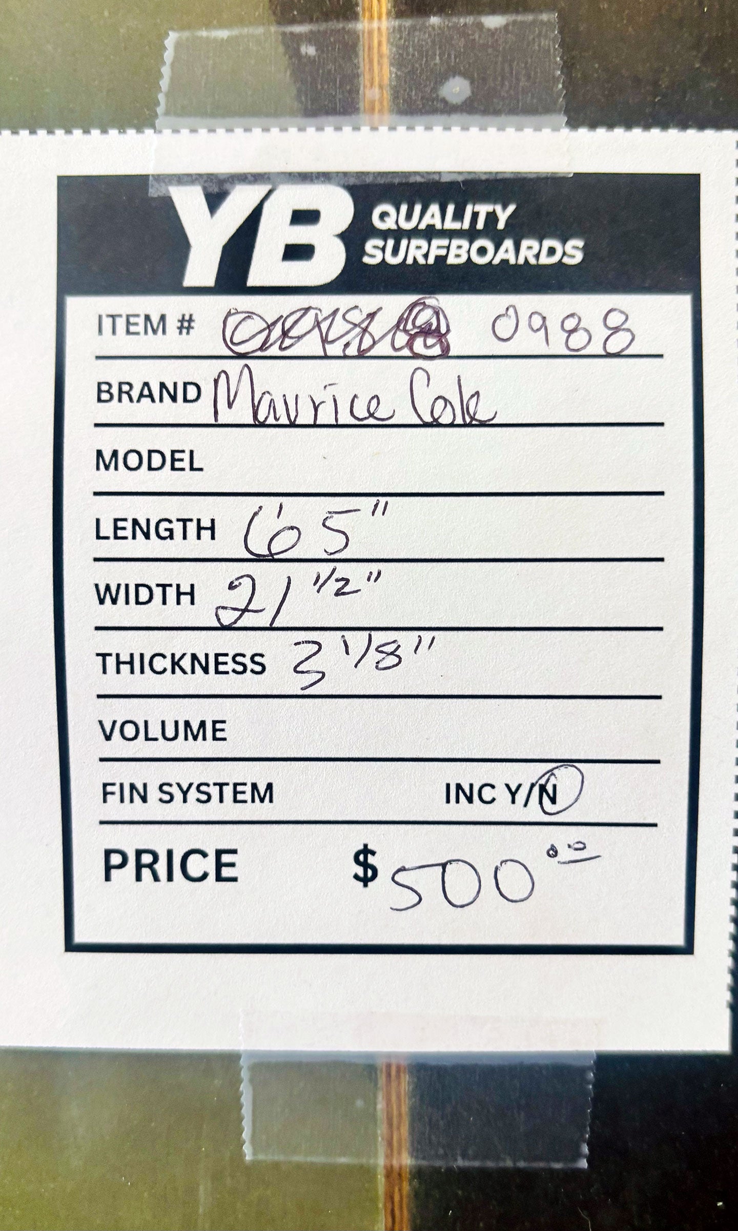 Maurice Cole 6'5" Used Surfboard
