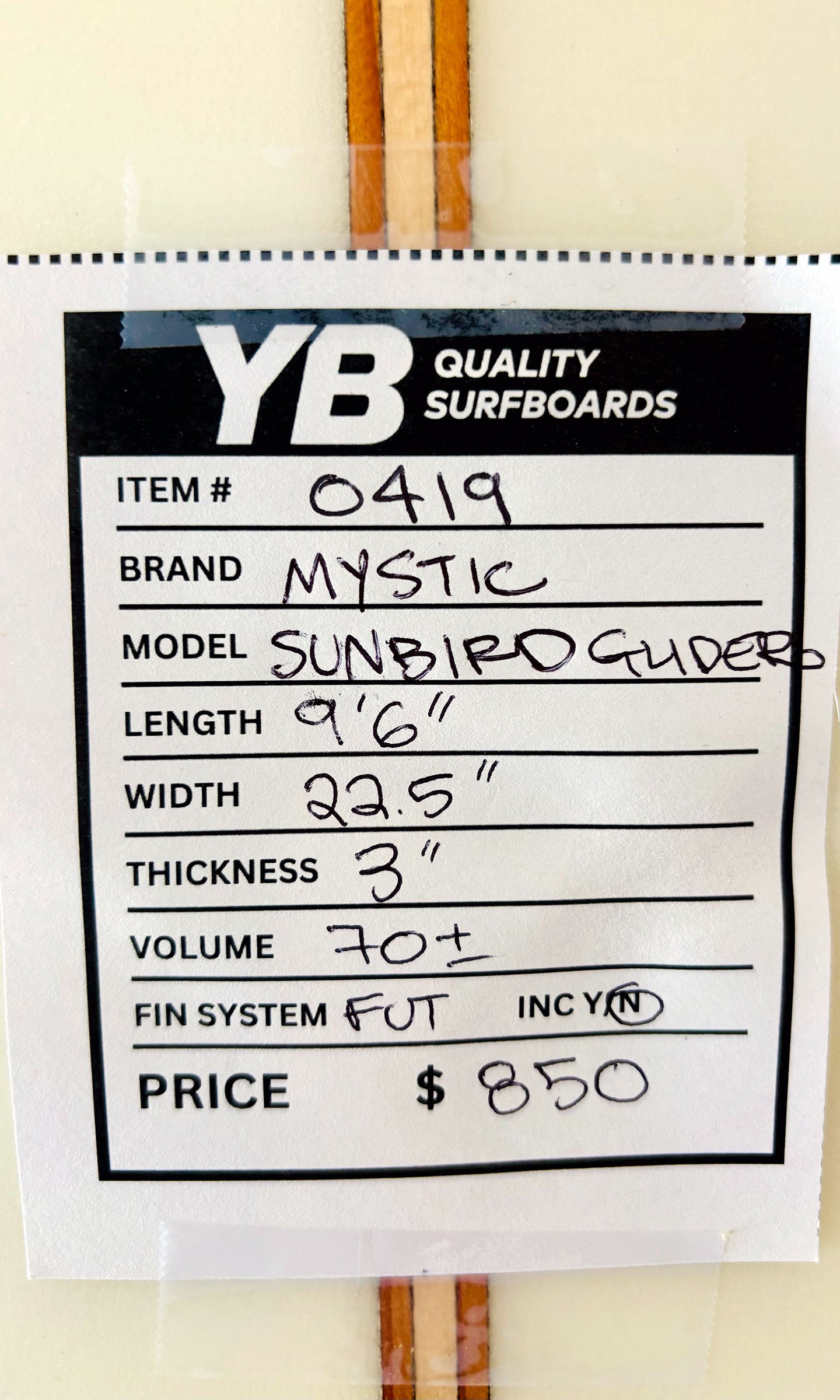 Mystic 9'6" 70L Sunbird Glider