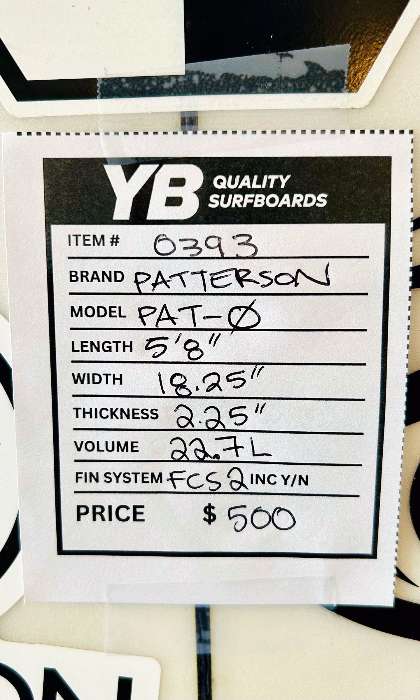 Patterson 5'8" 22.7L Pat O