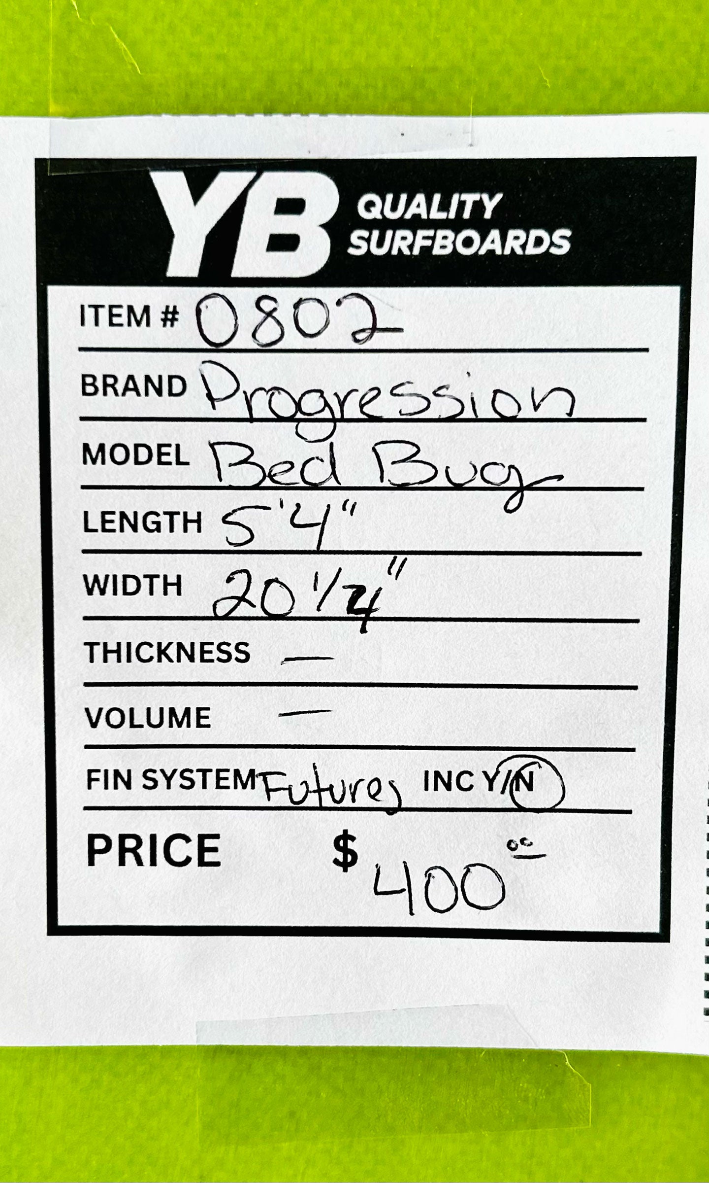 Progression 5'4" Bed Bug Used Surfboard