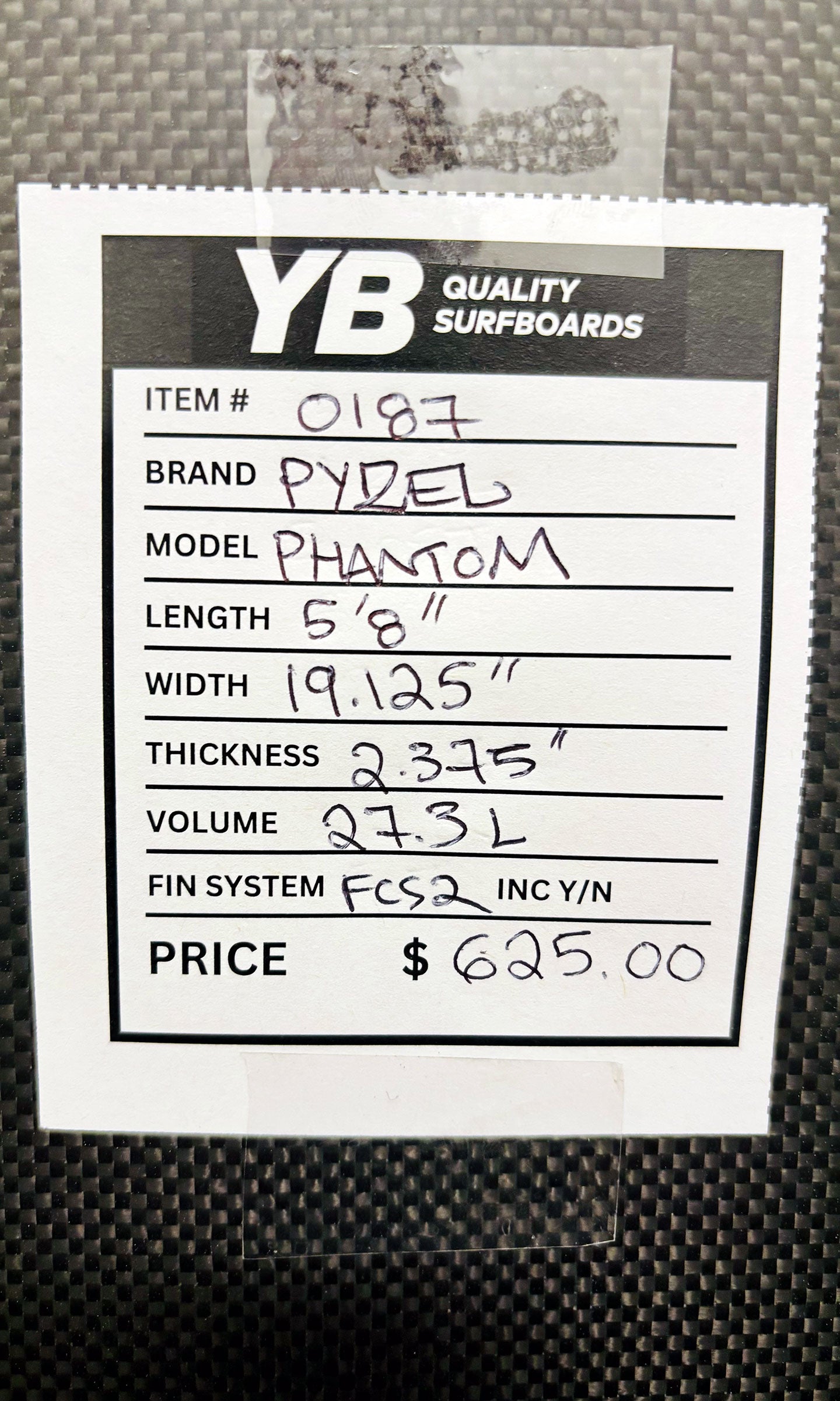 Pyzel 5'8" 27.3L Dark Arts Phantom