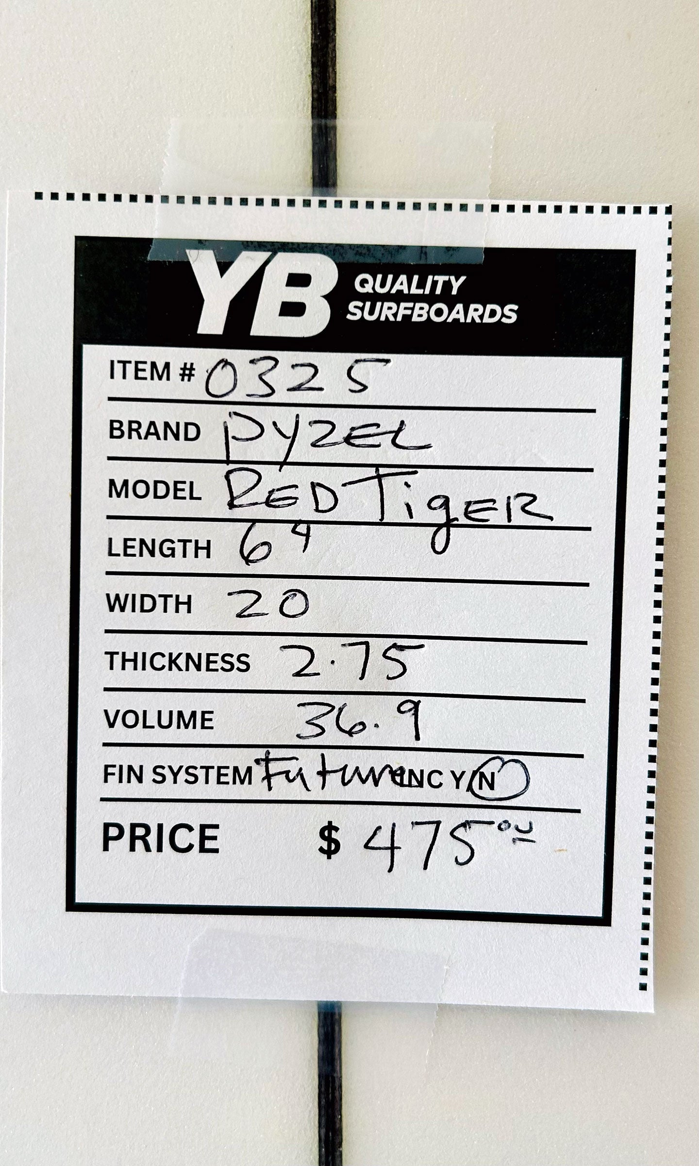 Pyzel 6'4" 36.9L Red Tiger