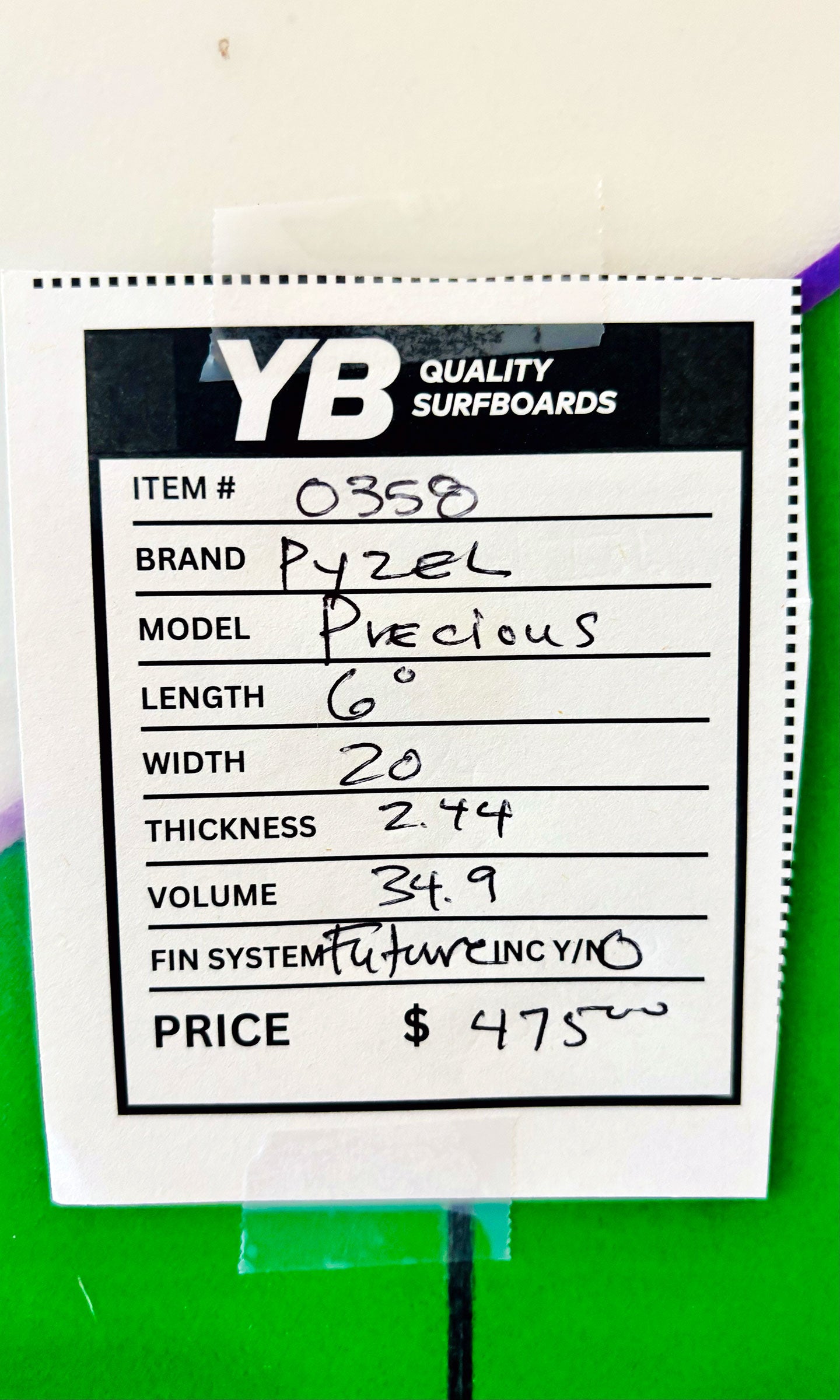 Pyzel 6'0" 34.9L Precious