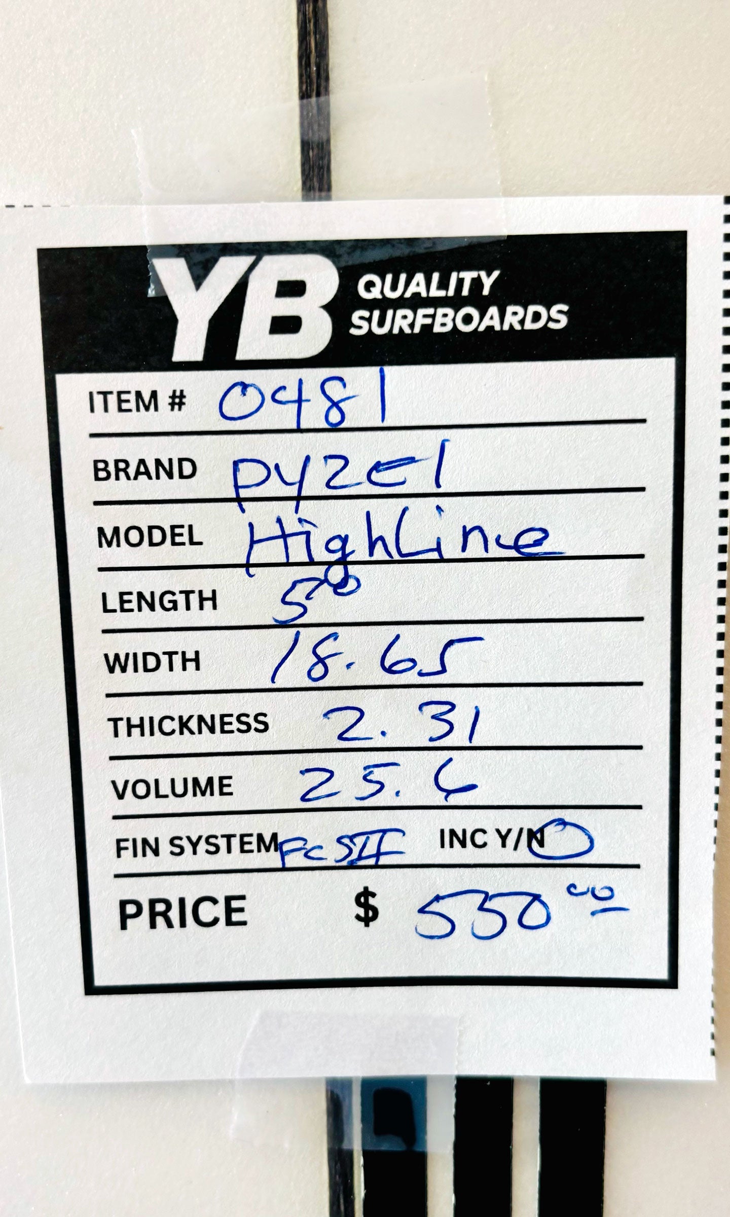 Pyzel 5'8" 25.6L Highline Surfboard
