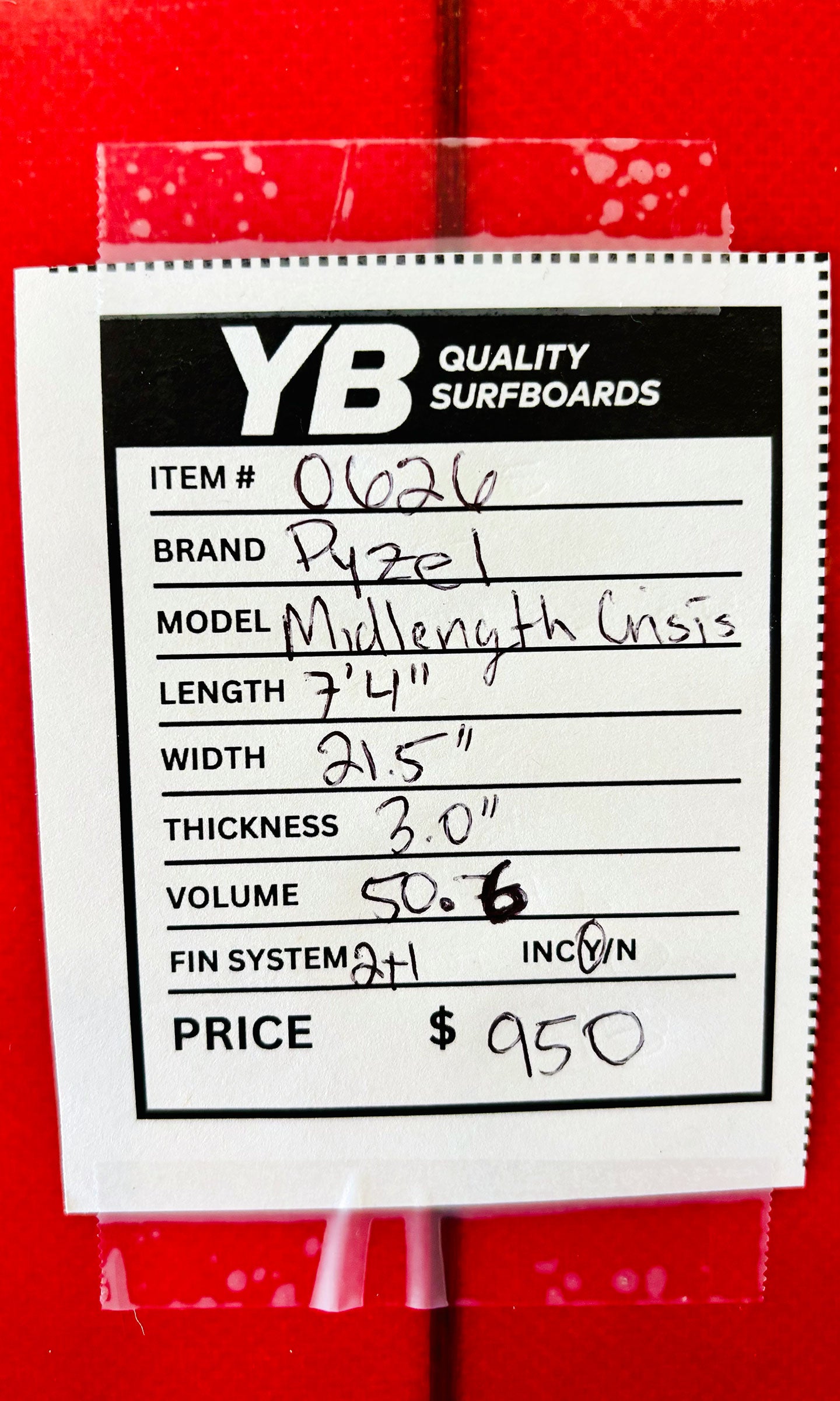 Pyzel 7'4" 50.6L Mid Length Crisis Surfboard