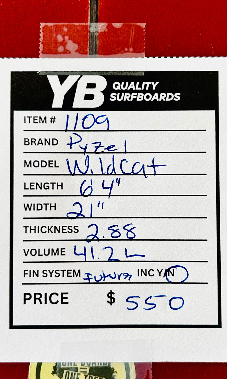 Pyzel 6'4" 41.2L Wildcat Used Surfboard