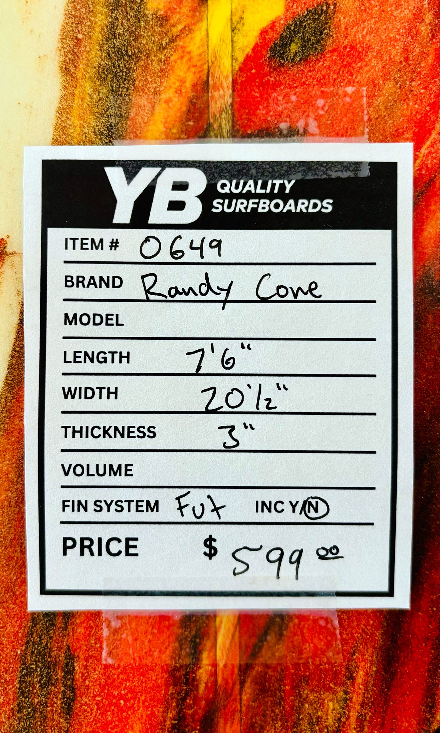Randy Cone 7'6" Step Up Surfboard