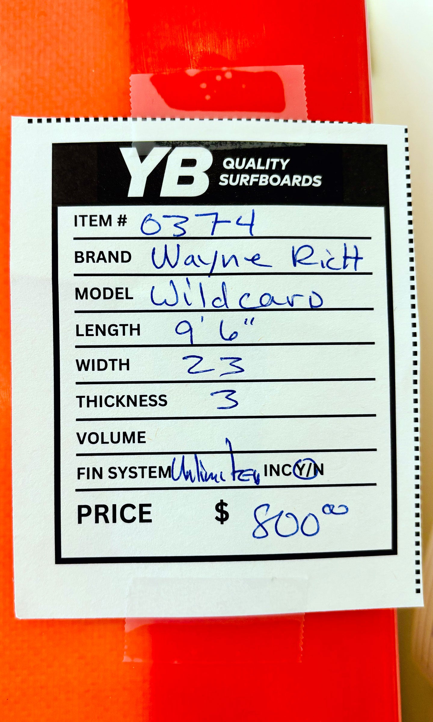 Wayne Rich 9'6" 70L Wildcard Longboard