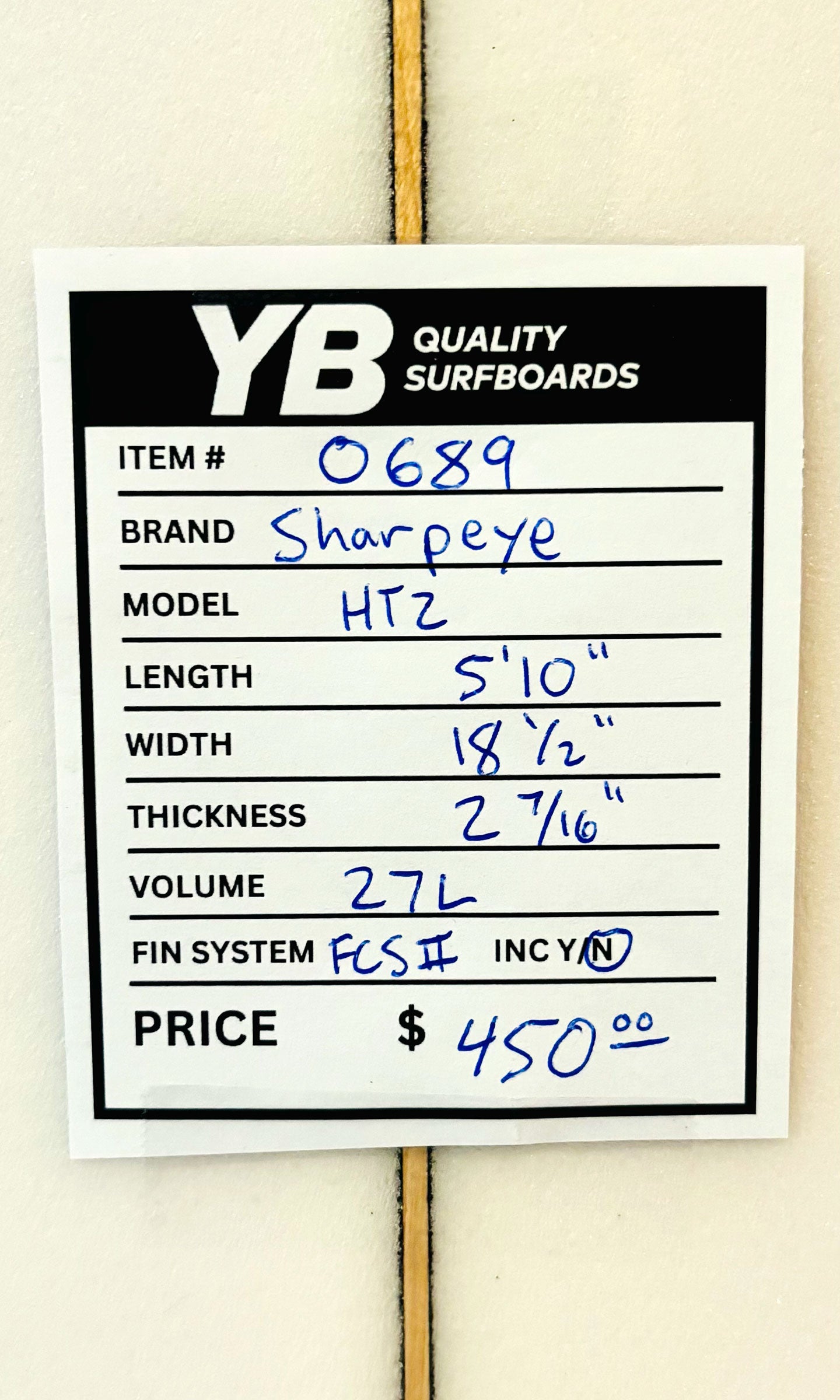Sharp Eye 5'10" 27L HT2 Surfboard